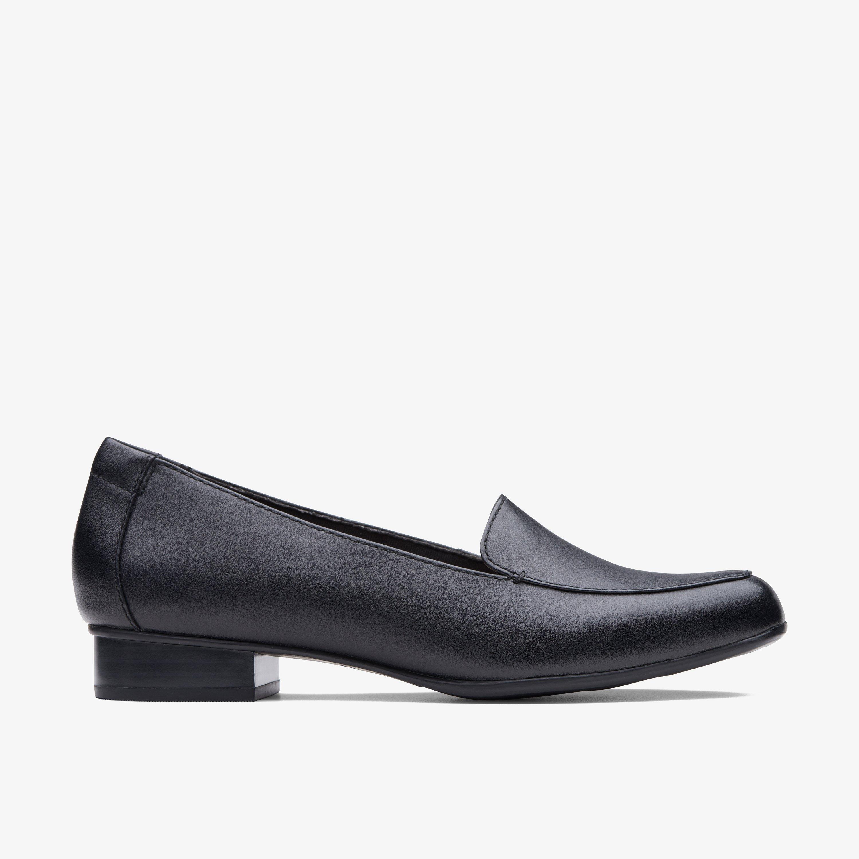 WOMENS Juliet Lora Black Leather Slip Ons | Clarks Outlet