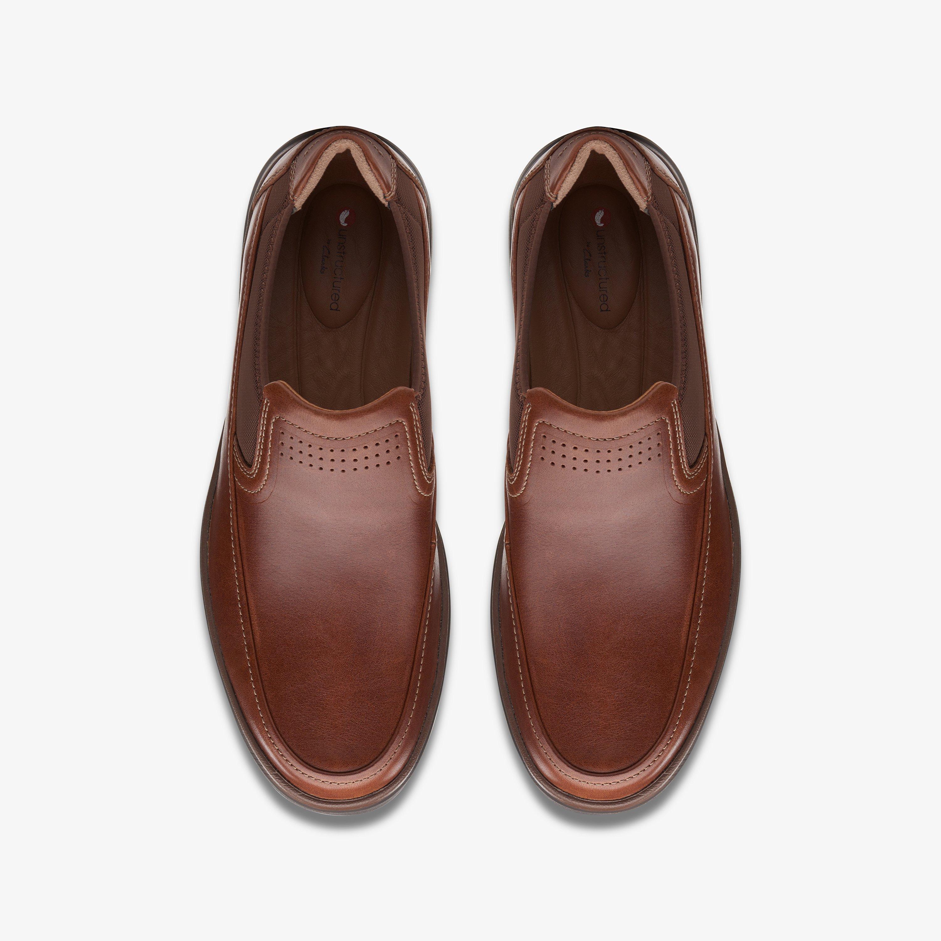 Mens Un Abode Go Loafer Dark Tan Leather Loafers, Slip Ons Shoes