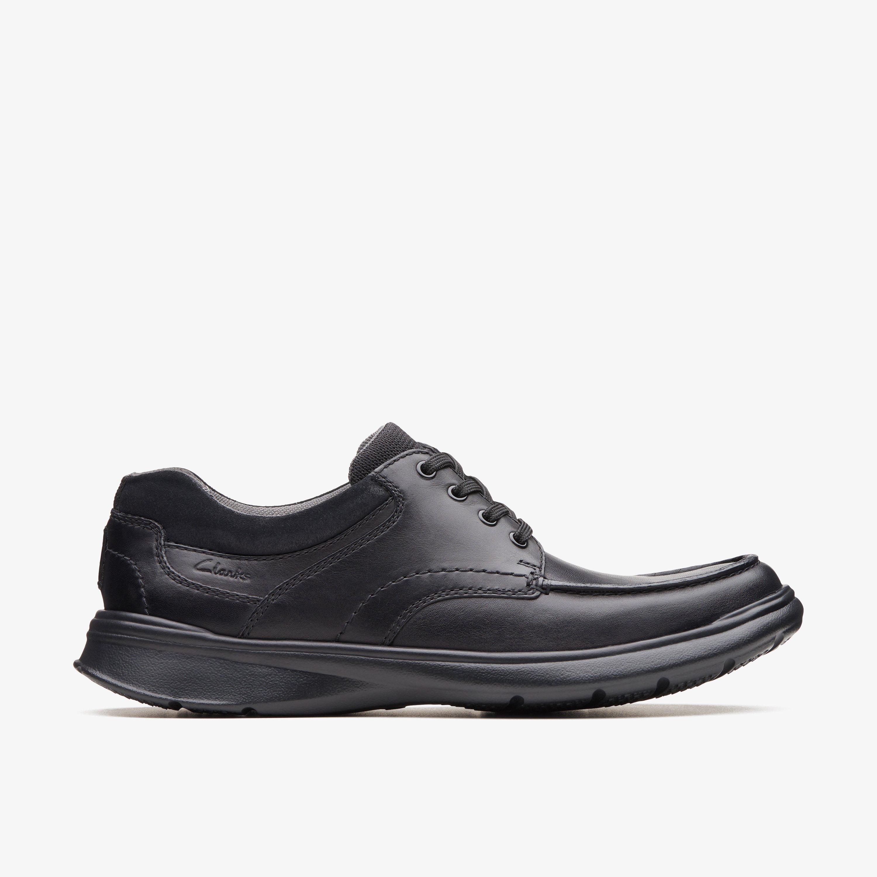 Mens Cotrell Edge Black Smooth Leather Derby Shoes | Clarks UK