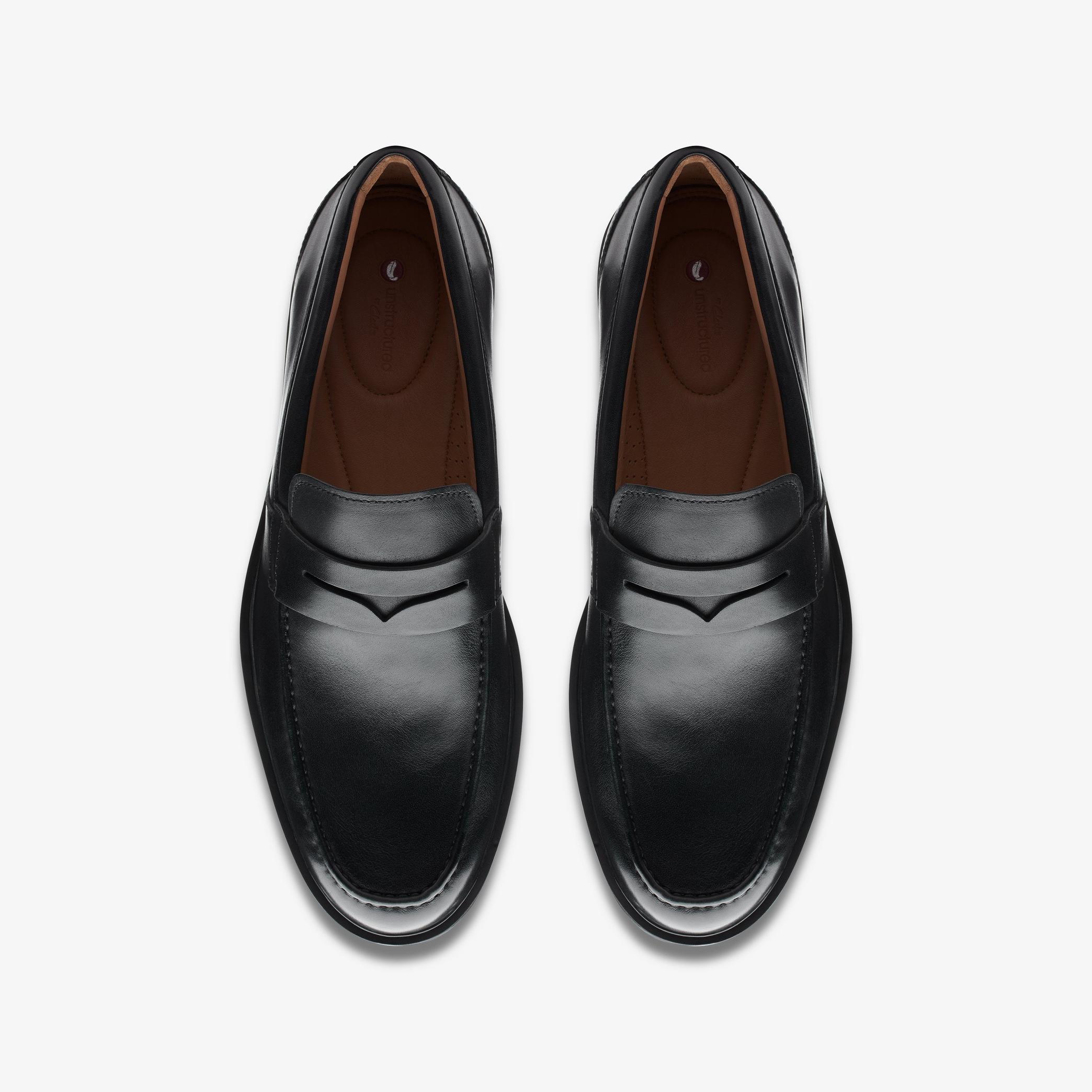 Un Aldric Step Black Leather Slip Ons, view 6 of 6
