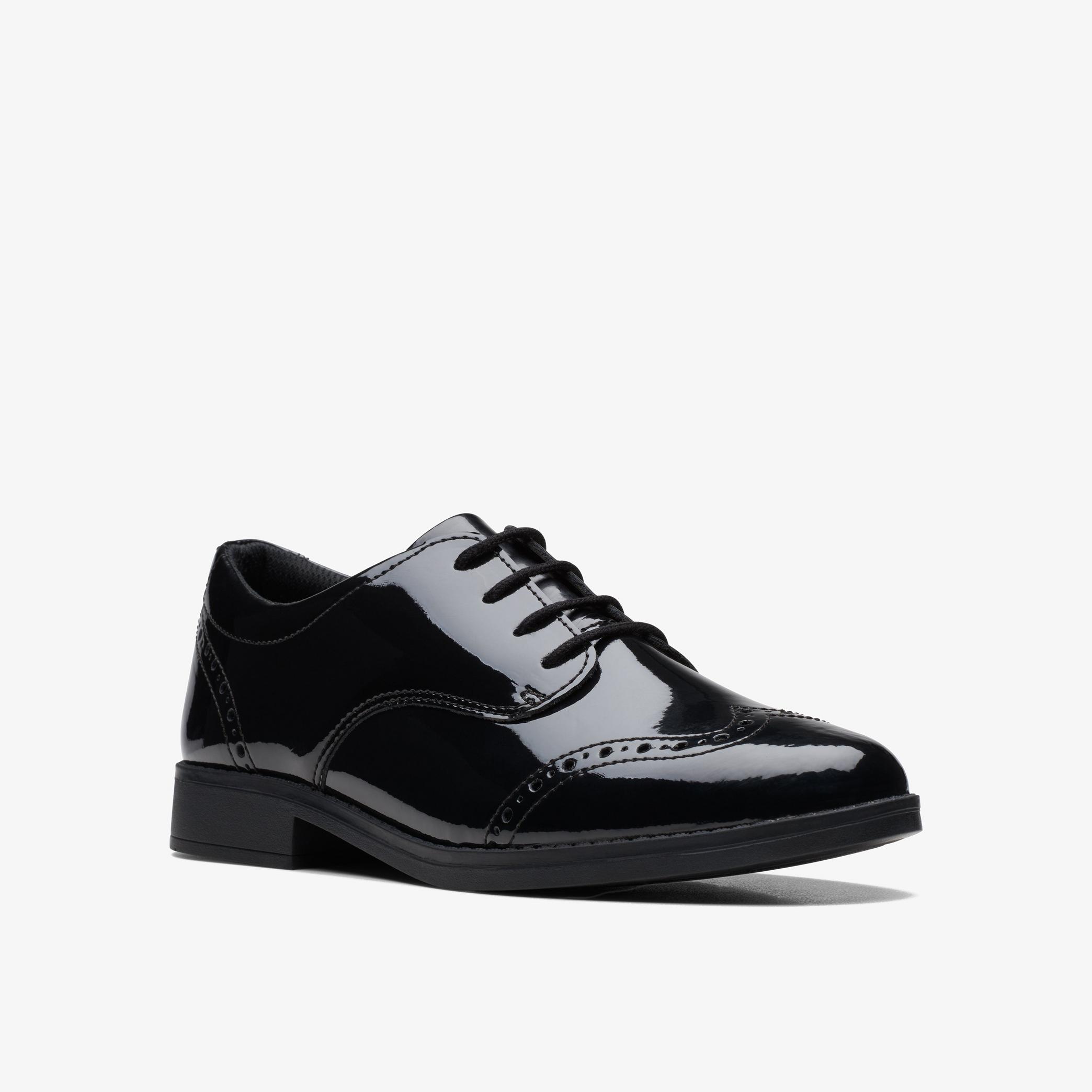 GIRLS Sami Walk Youth Black Patent Brogues | Clarks Outlet