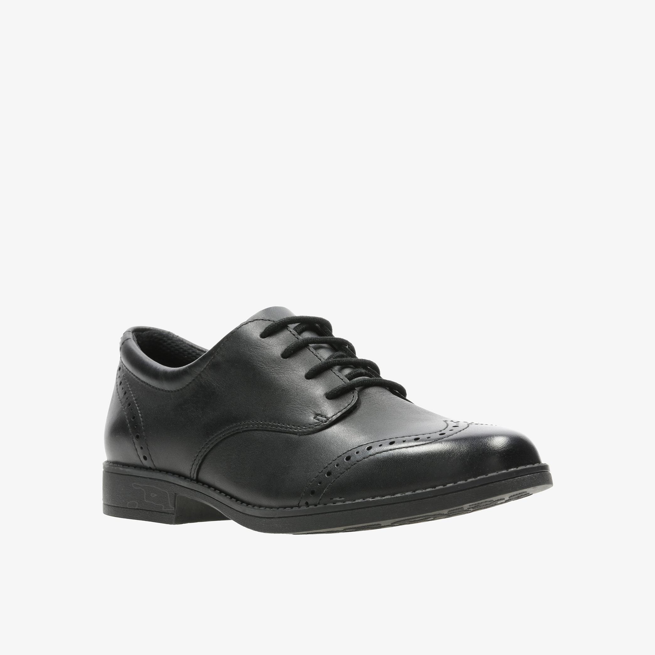 Sami Walk Youth Black Leather Brogues, view 3 of 6