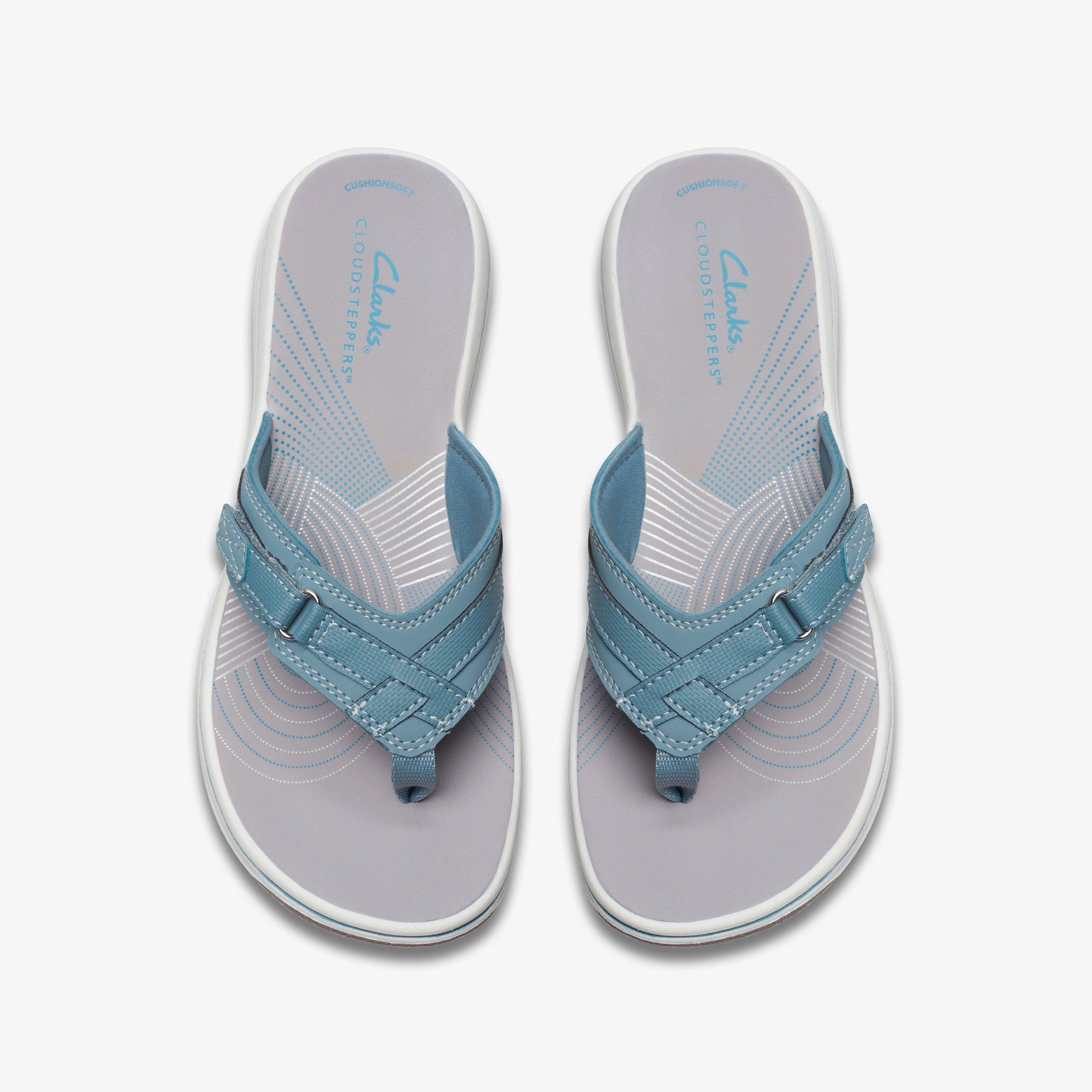 Clarks flip flops womens blue online