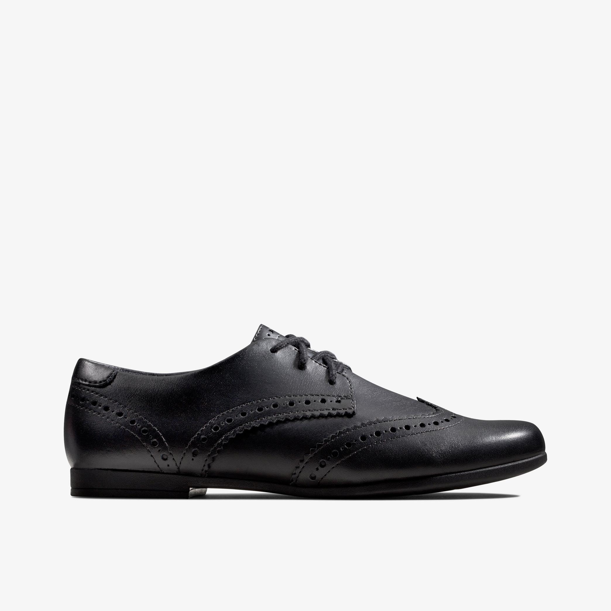 Scala Lace Youth Black Leather Brogues, view 1 of 6