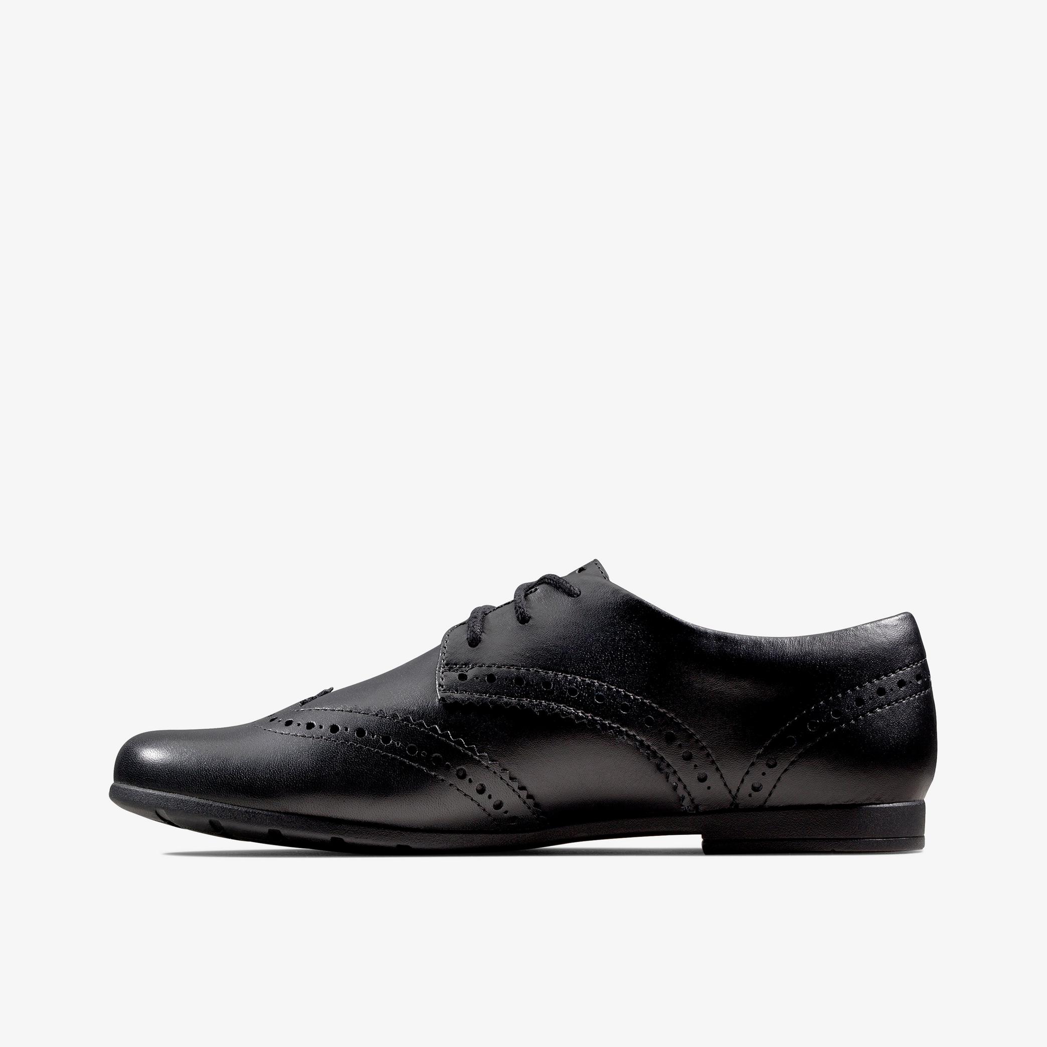 Scala Lace Youth Black Leather Brogues, view 2 of 6