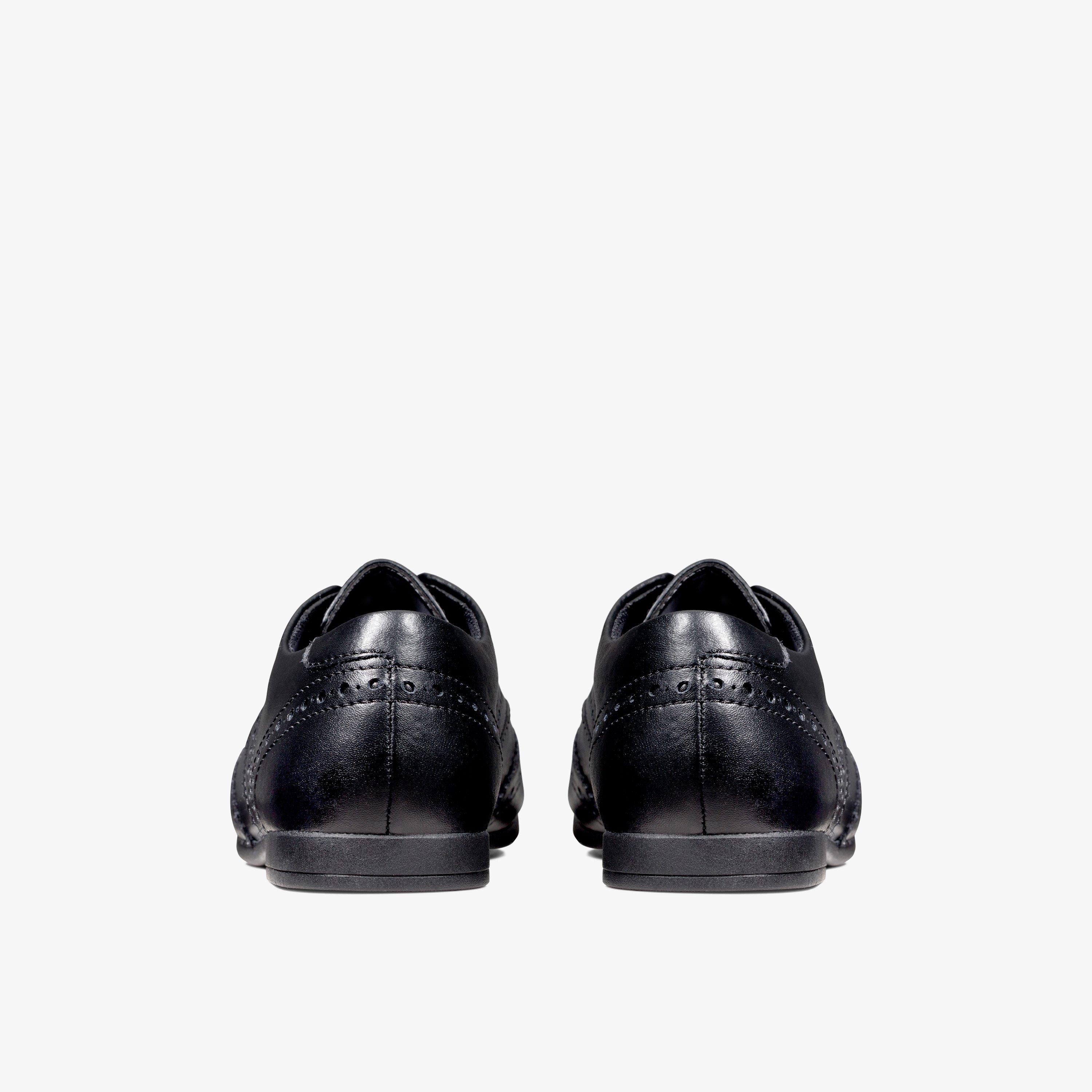 Clarks Jules Walk Girls Junior Leather Oxford School Shoes 13 E UK Black