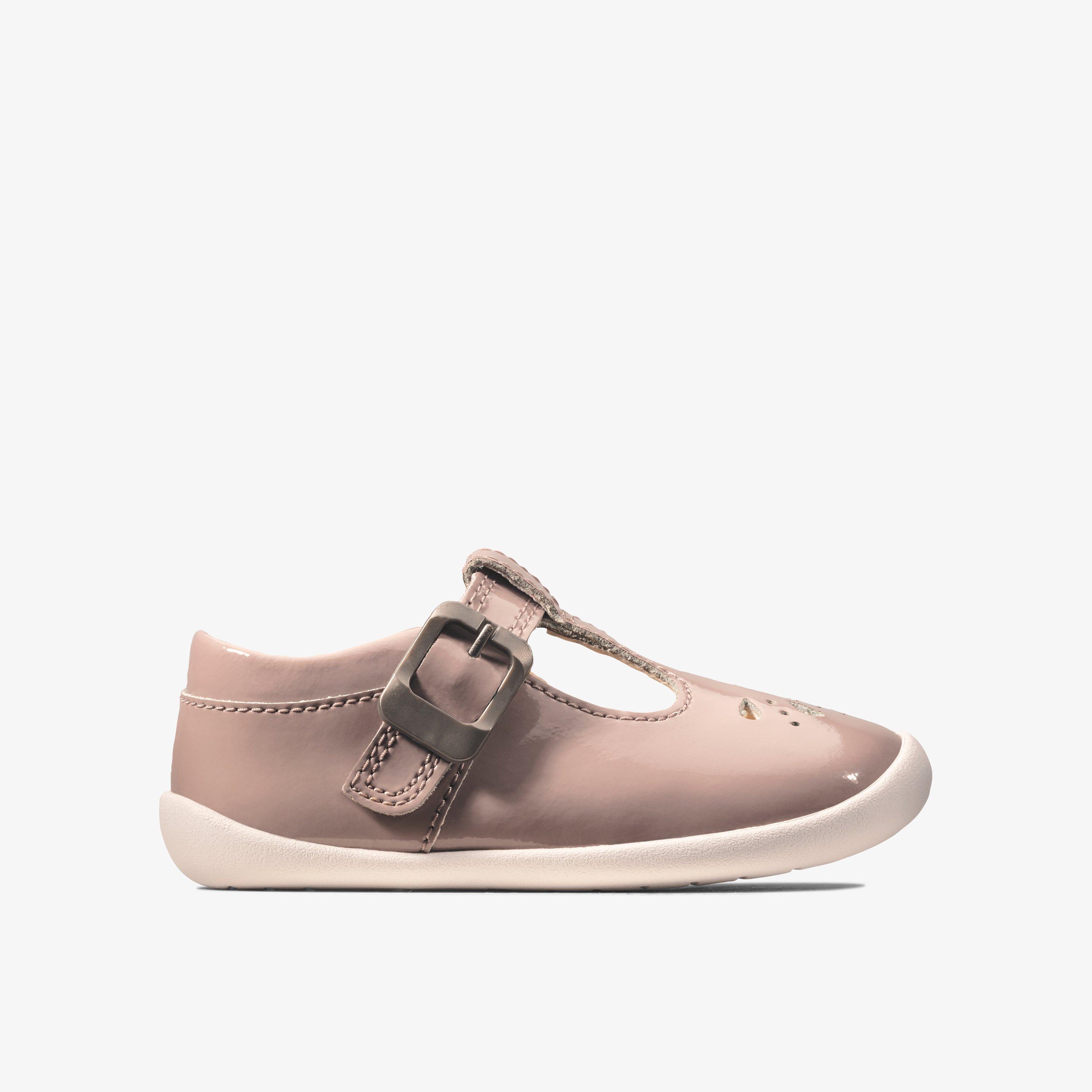 Clarks pink 2024 patent shoes