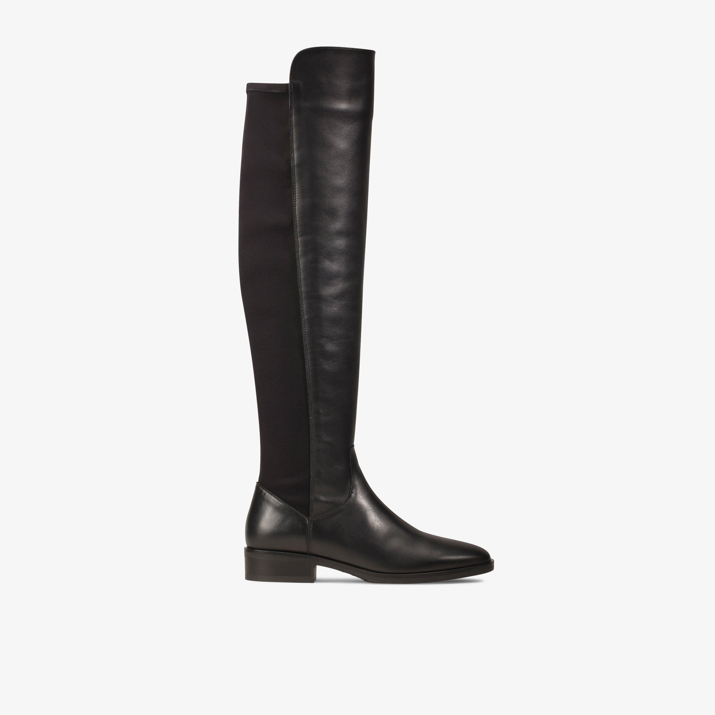 Clarks knee high leather on sale boots