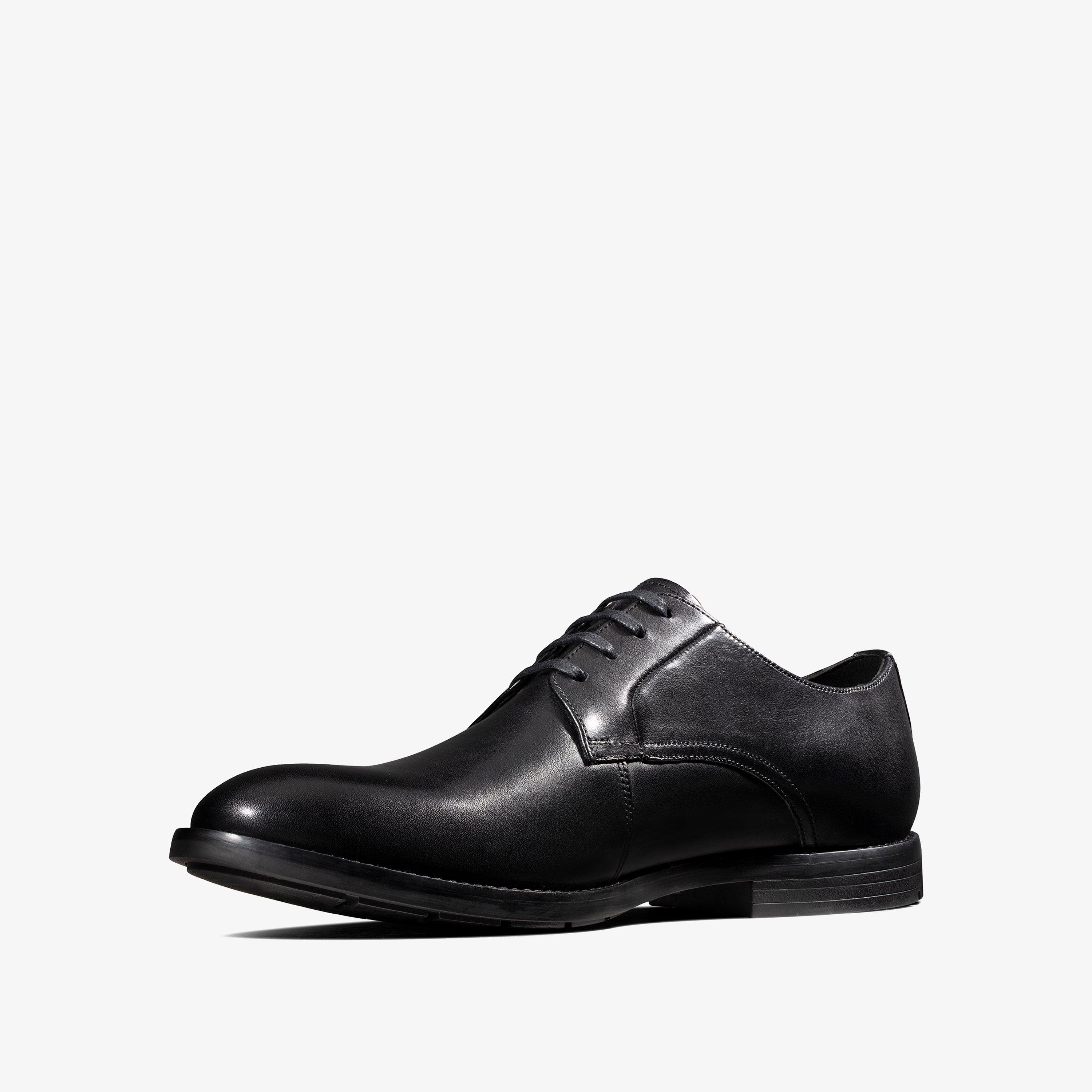 Mens Ronnie Walk Black Leather Derby Shoes | Clarks Outlet