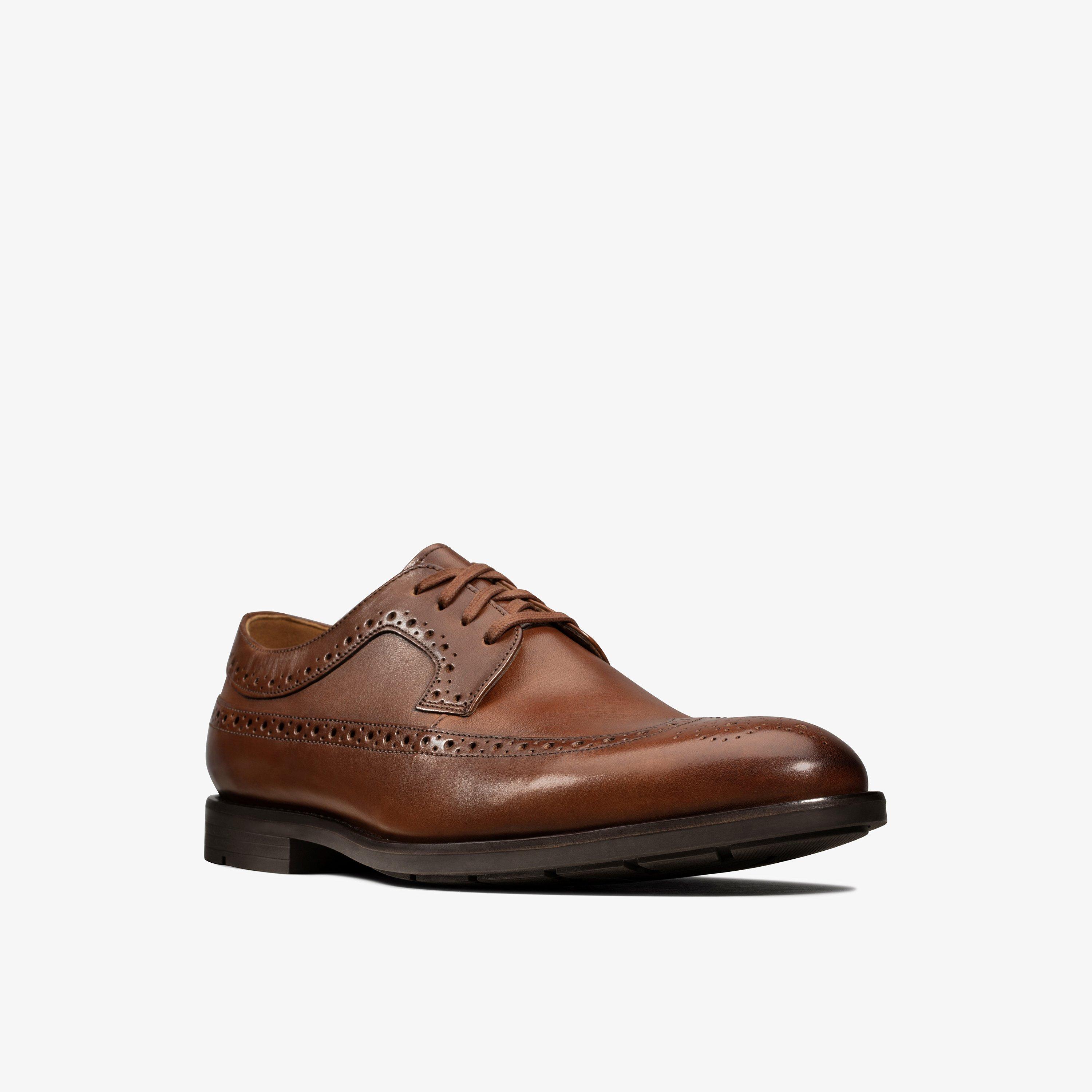 Ronnie Limit British Tan Leather Brogues Derby Shoes Lace Up, view 3 of 6