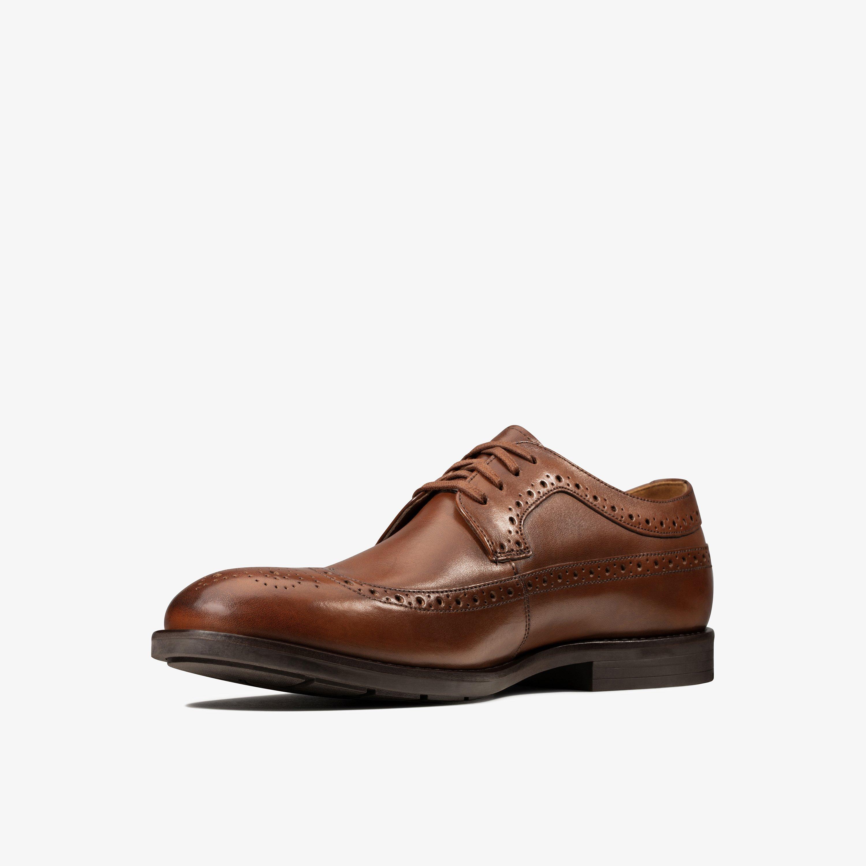 Ronnie Limit British Tan Leather Brogues Derby Shoes Lace Up, view 4 of 6