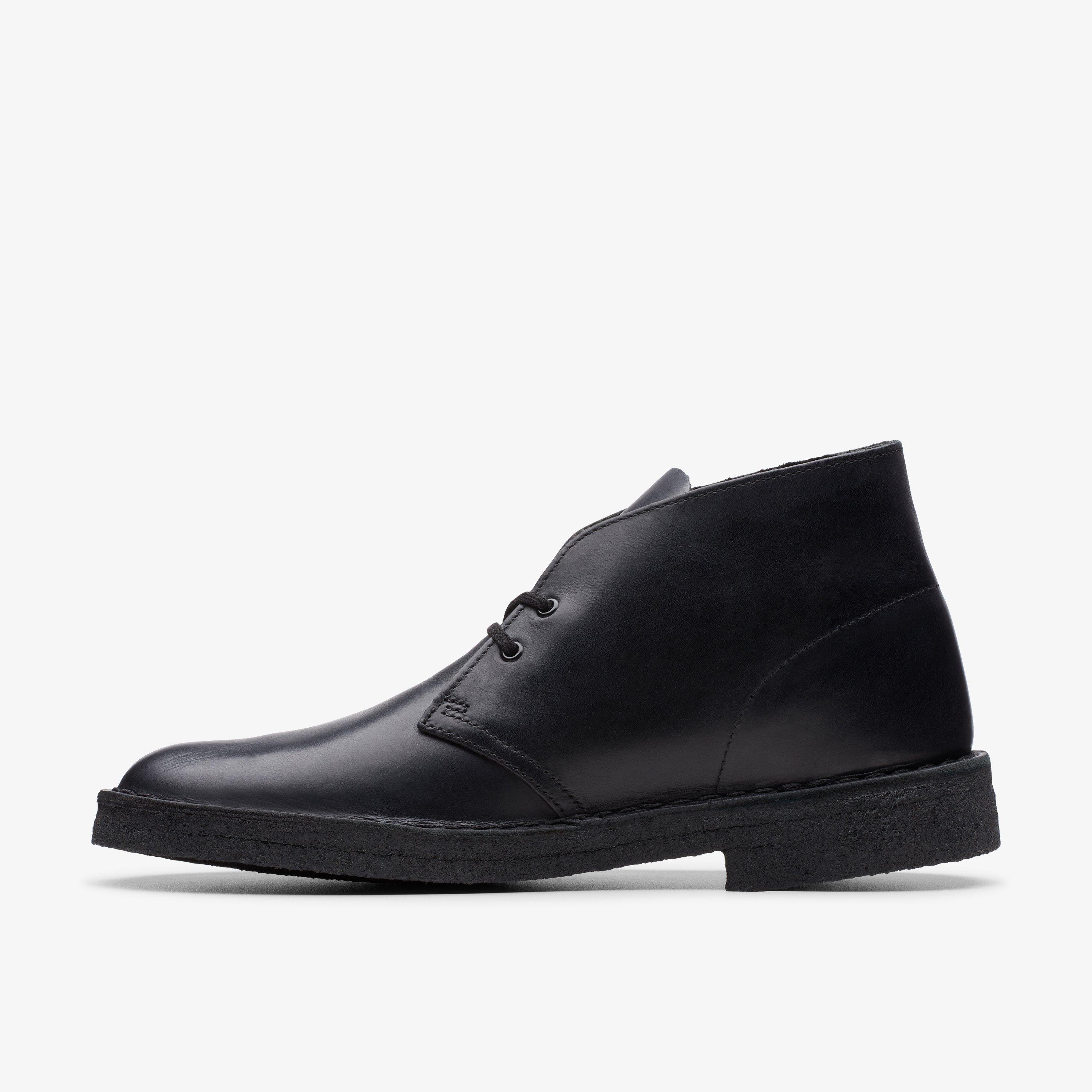 Clarks black desert boots on sale sale