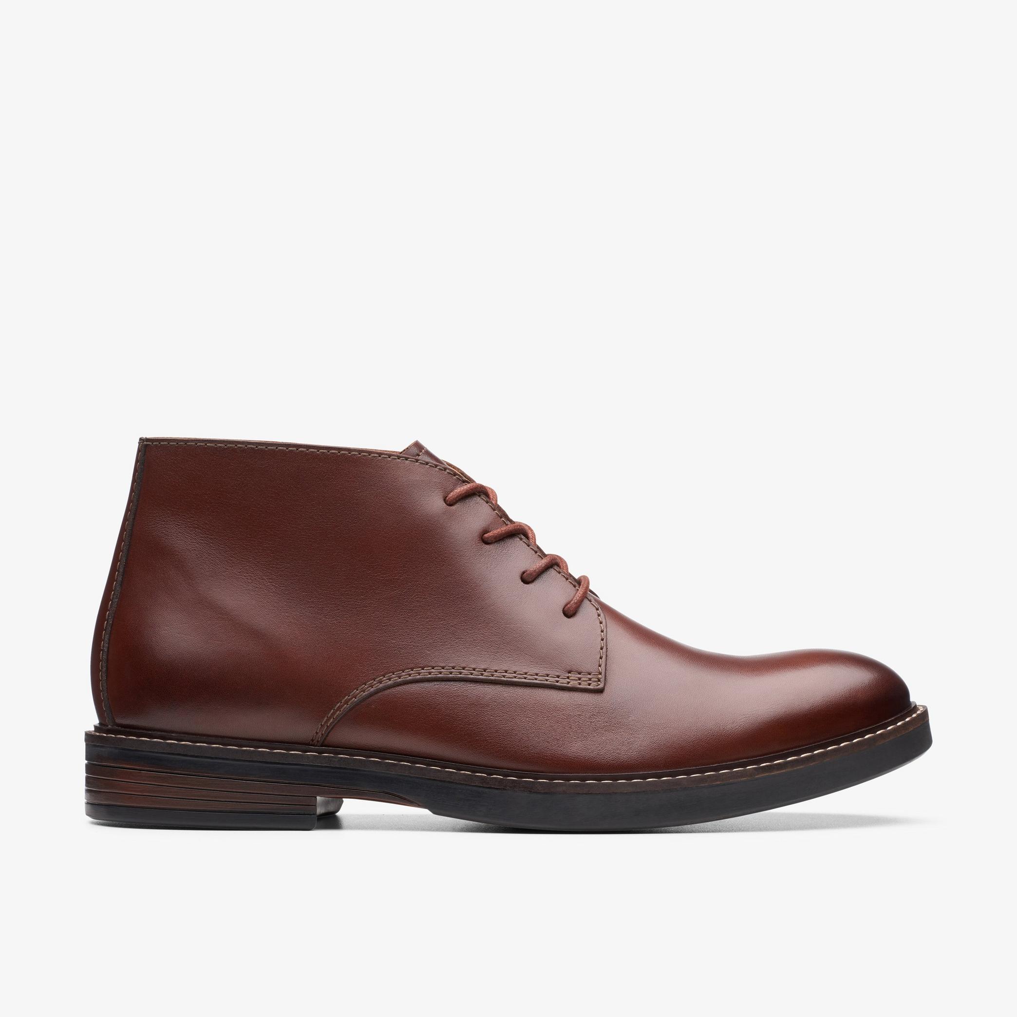Paulson Mid Mahogany Leather Ankle Boots, view 1 of 6