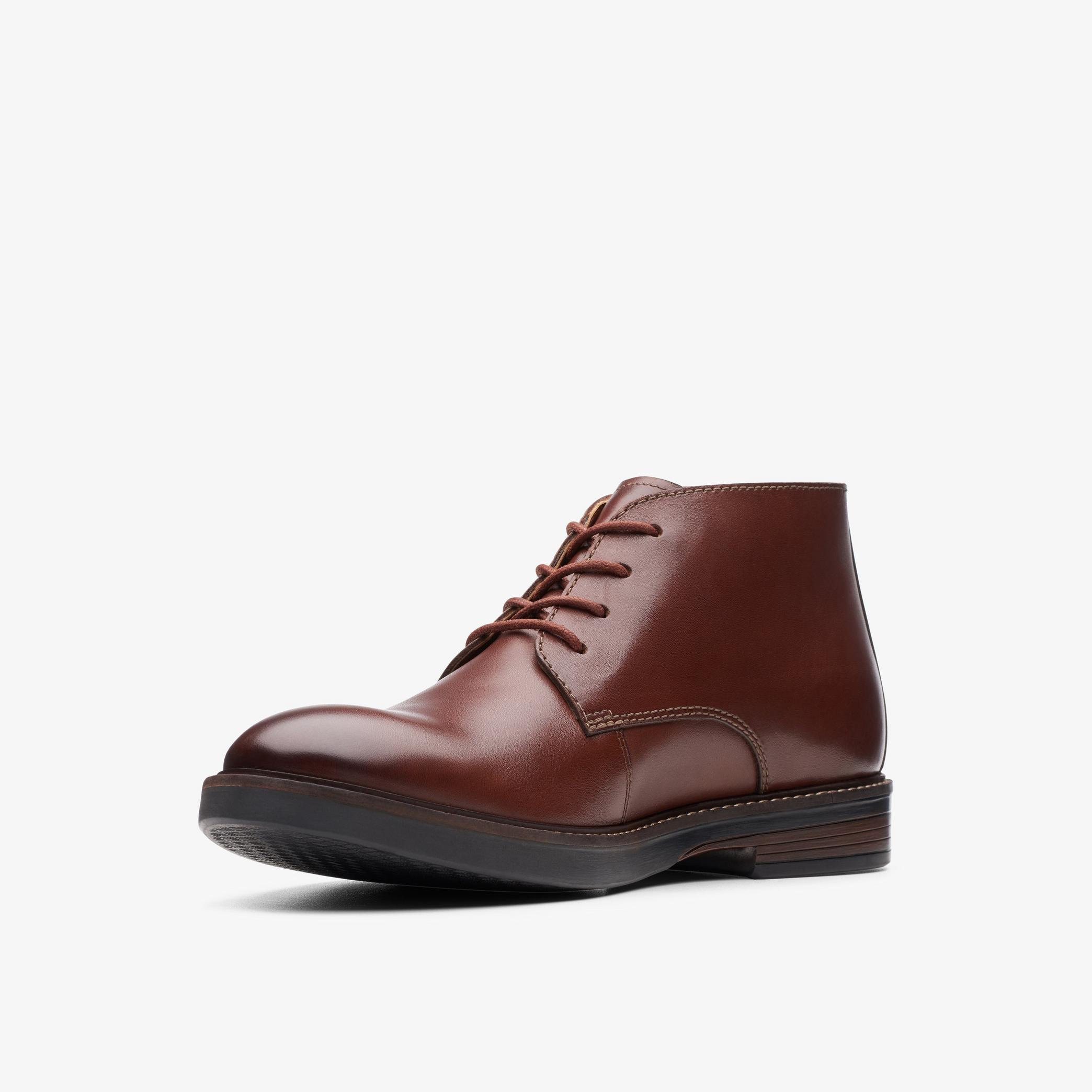 Paulson Mid Mahogany Leather Ankle Boots, view 4 of 6