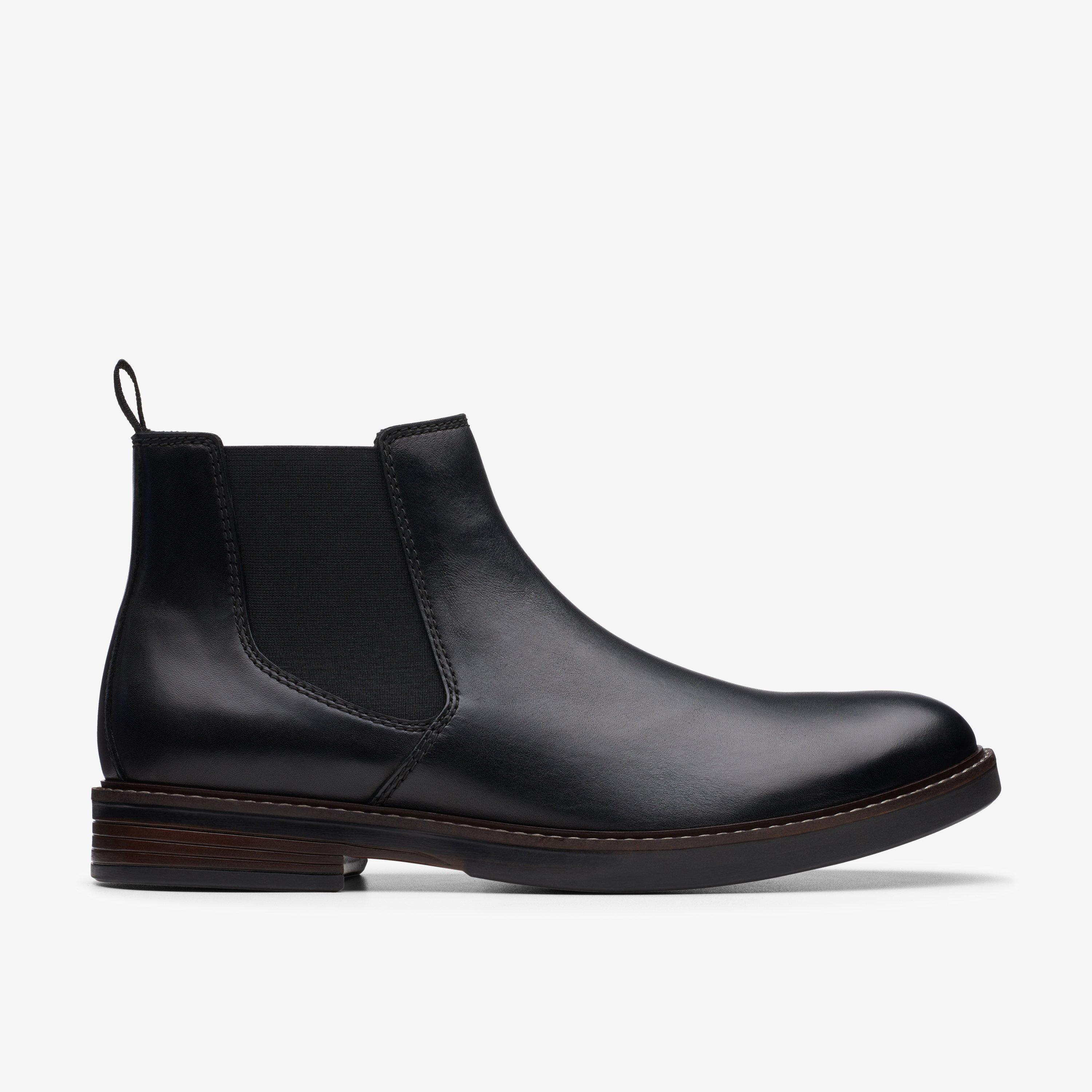 MENS Paulson Up Black Leather Chelsea Boots | Clarks Outlet