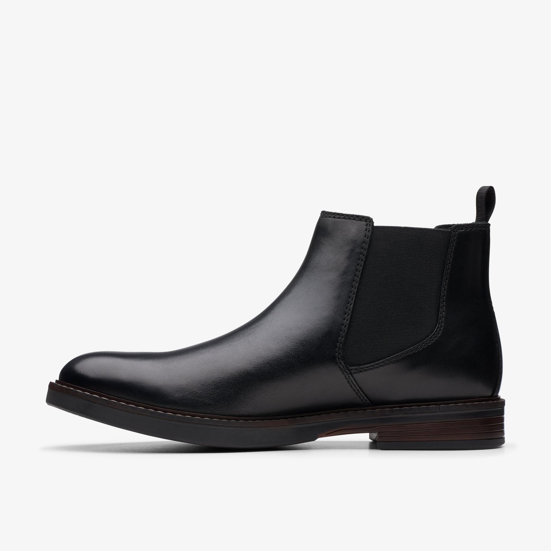 MENS Paulson Up Black Leather Chelsea Boots | Clarks Outlet