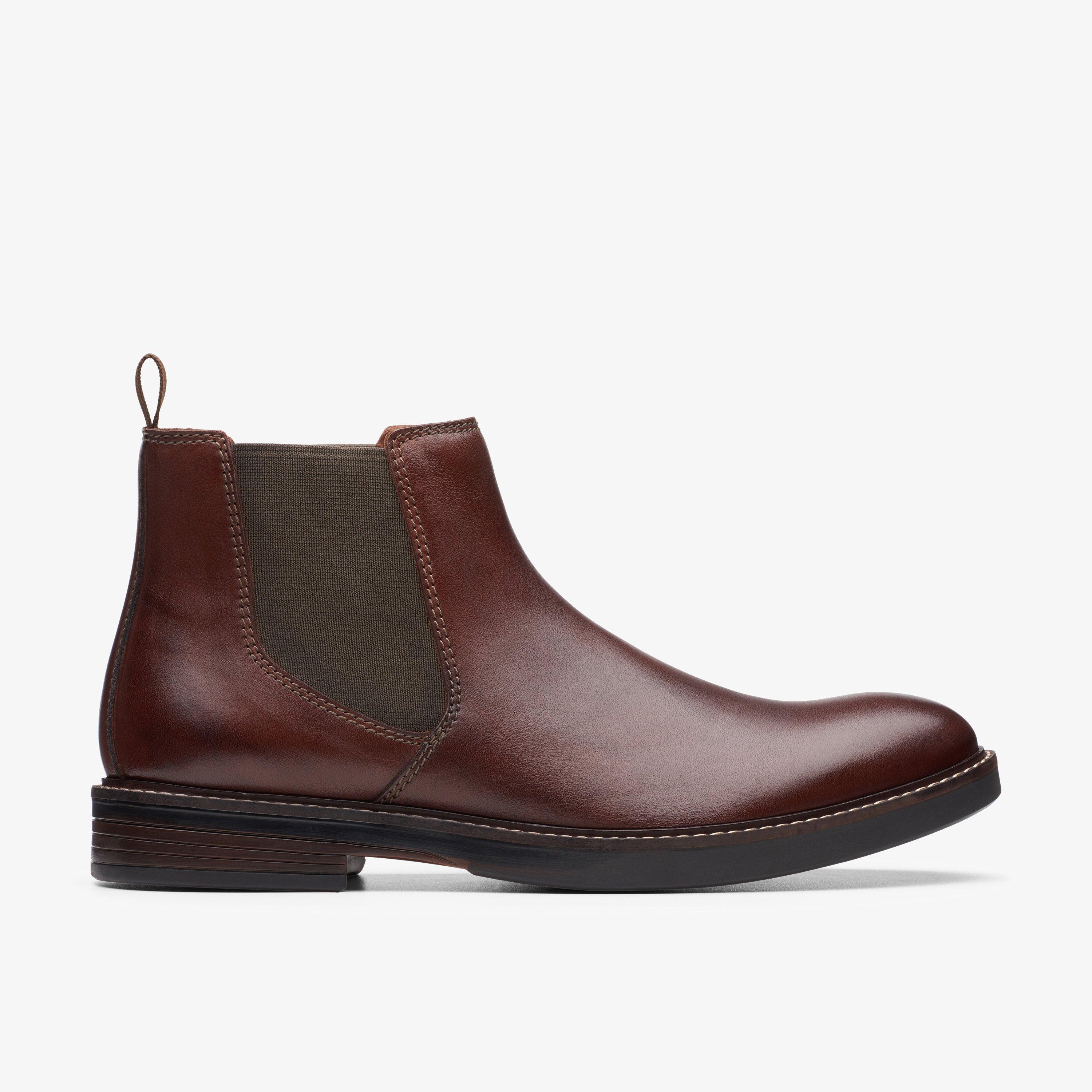 MENS Paulson Up Mahogany Leather Chelsea Boots | Clarks Outlet