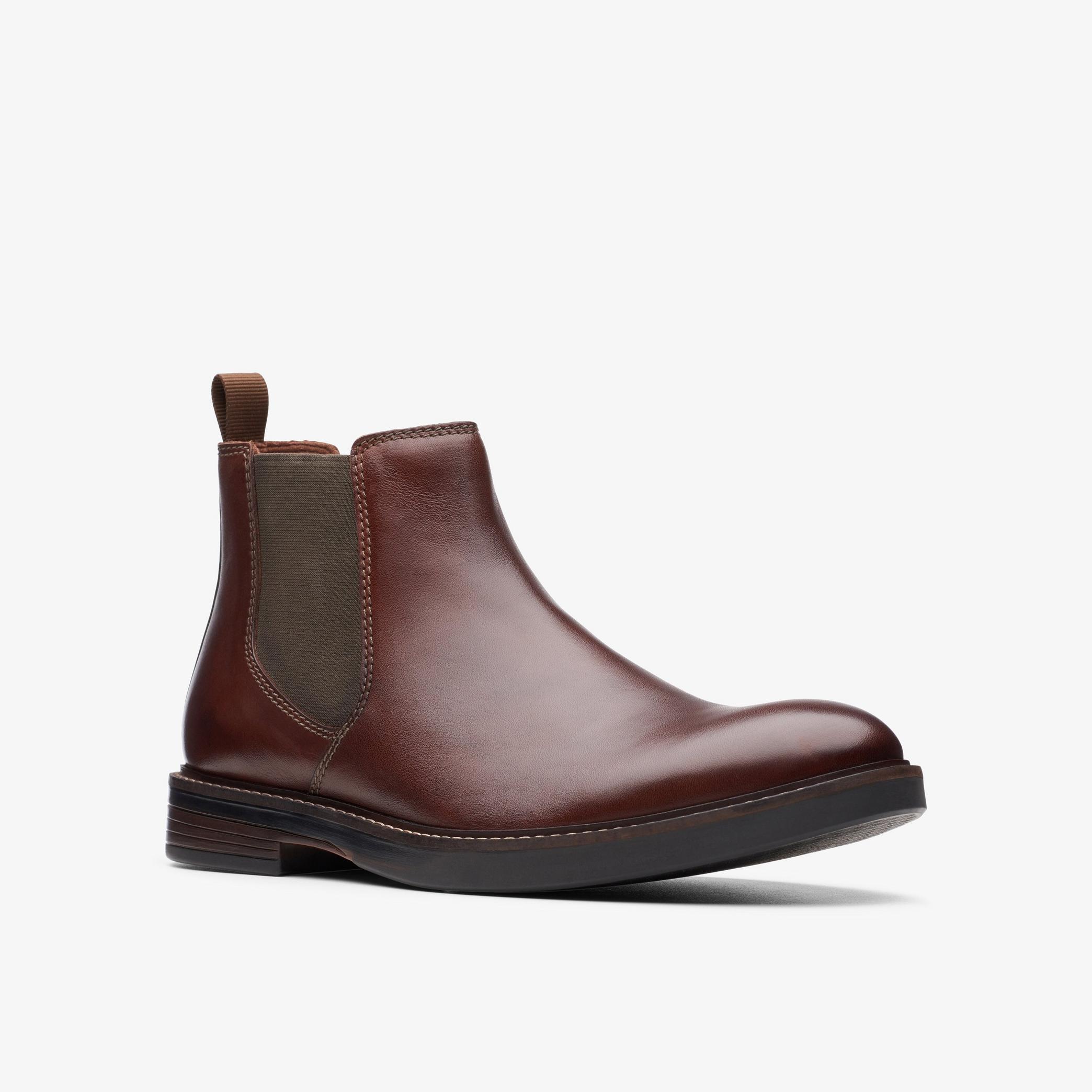 Paulson Up Mahogany Leather Chelsea Boots, view 3 of 6