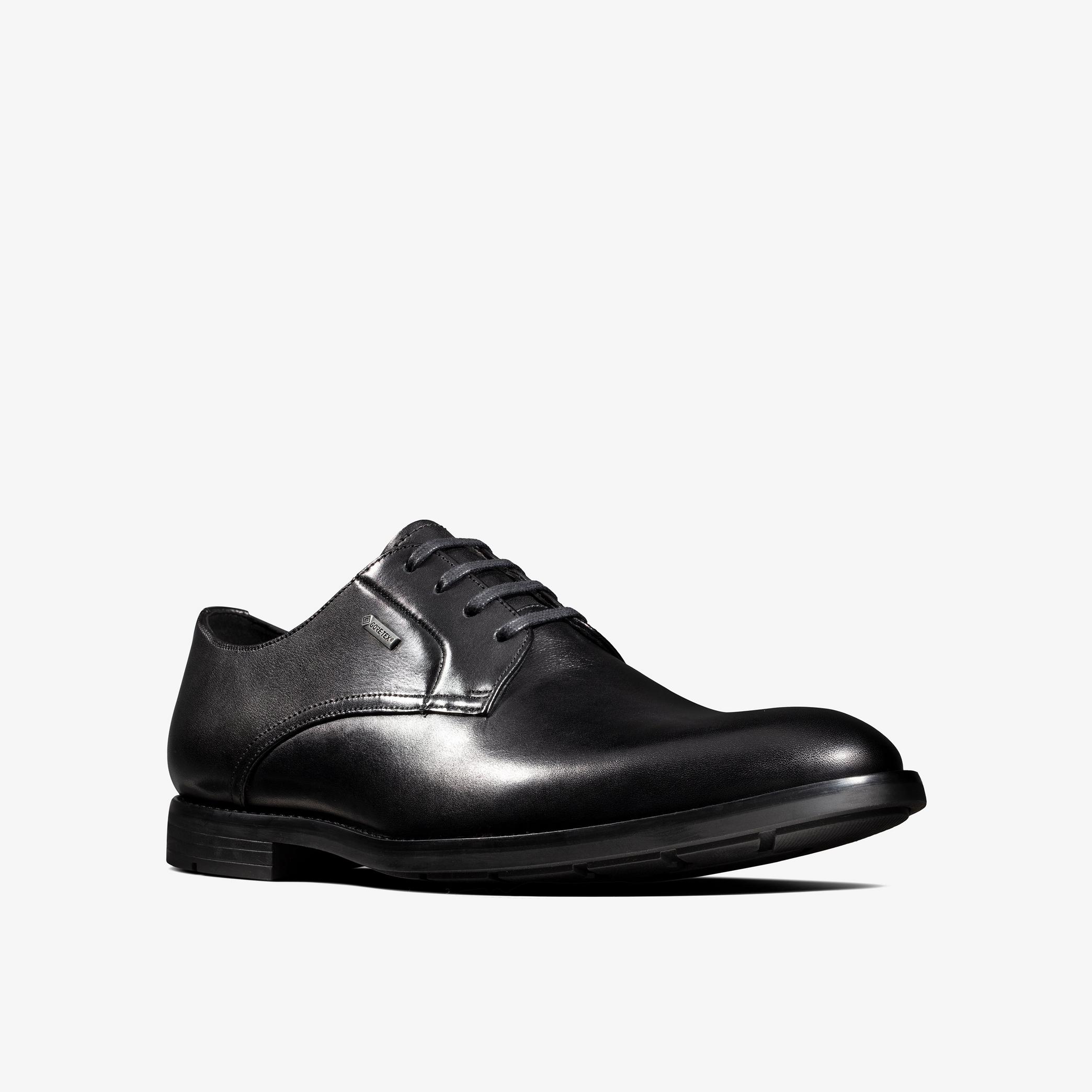 Ronnie Walk GTX Black Leather Derby Shoes, view 3 of 6