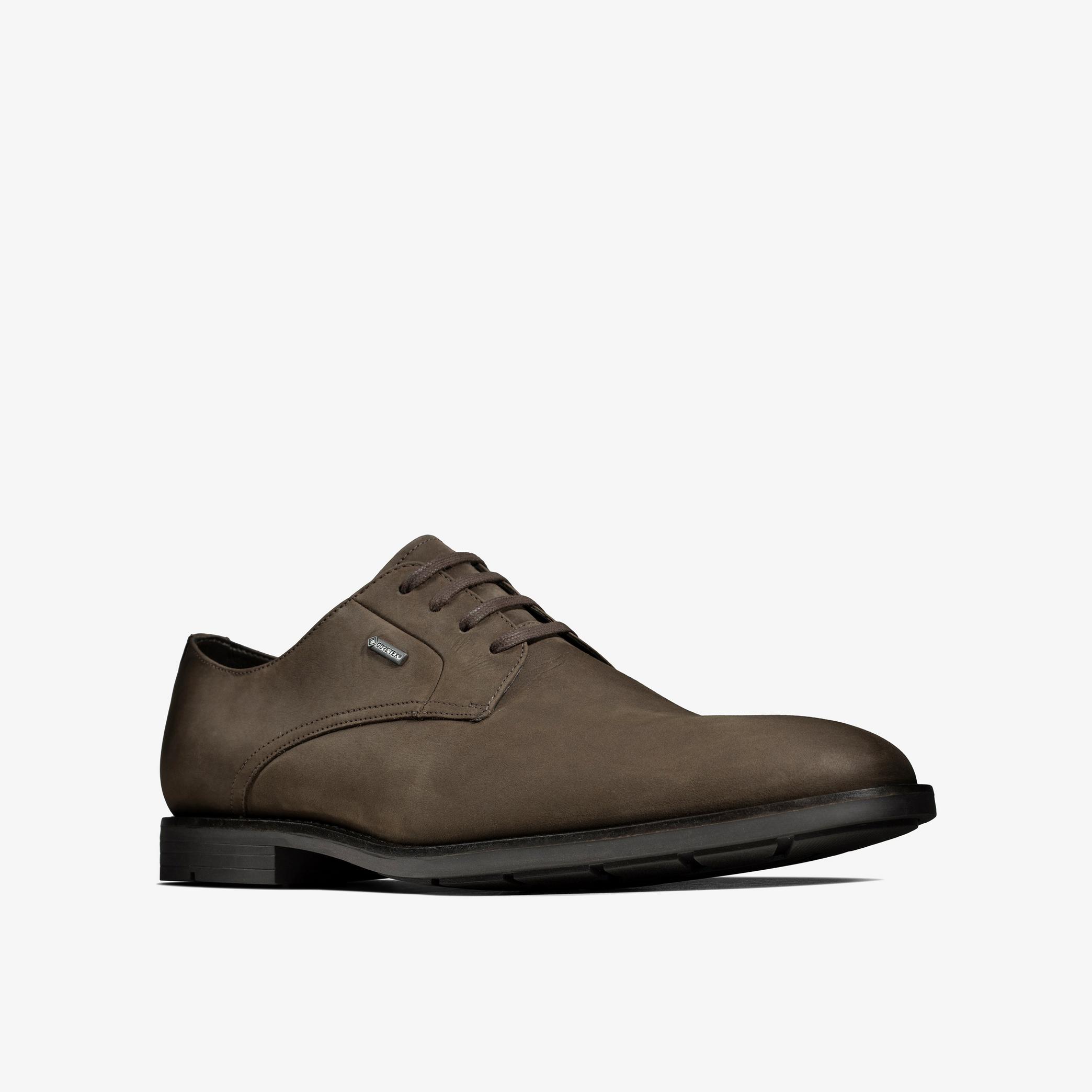 Ronnie Walk GTX Dark Brown Nubuck Derby Shoes, view 3 of 6