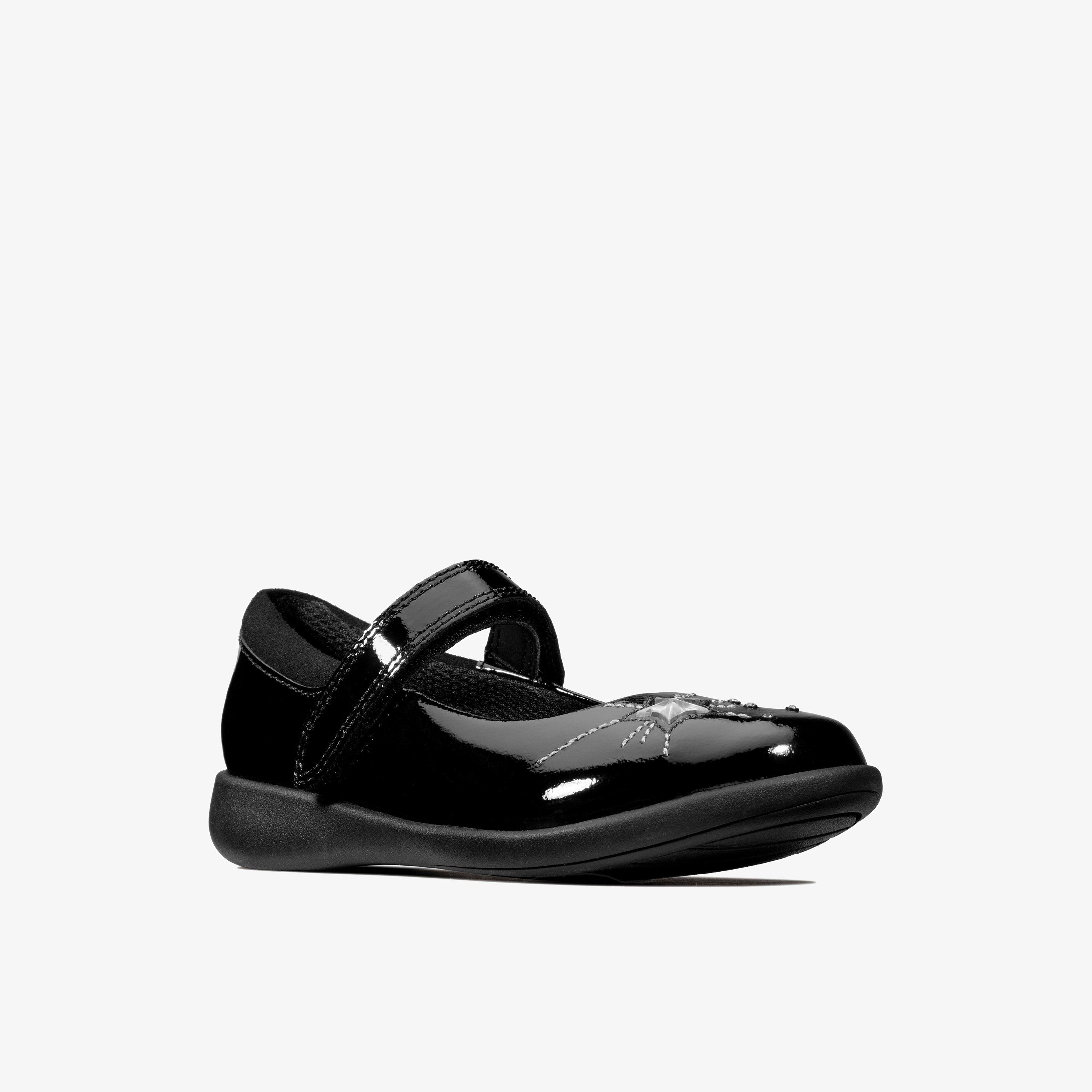 Girls Etch Spark Toddler Black Patent Shoes Mary Jane School Shoes - Main Image
