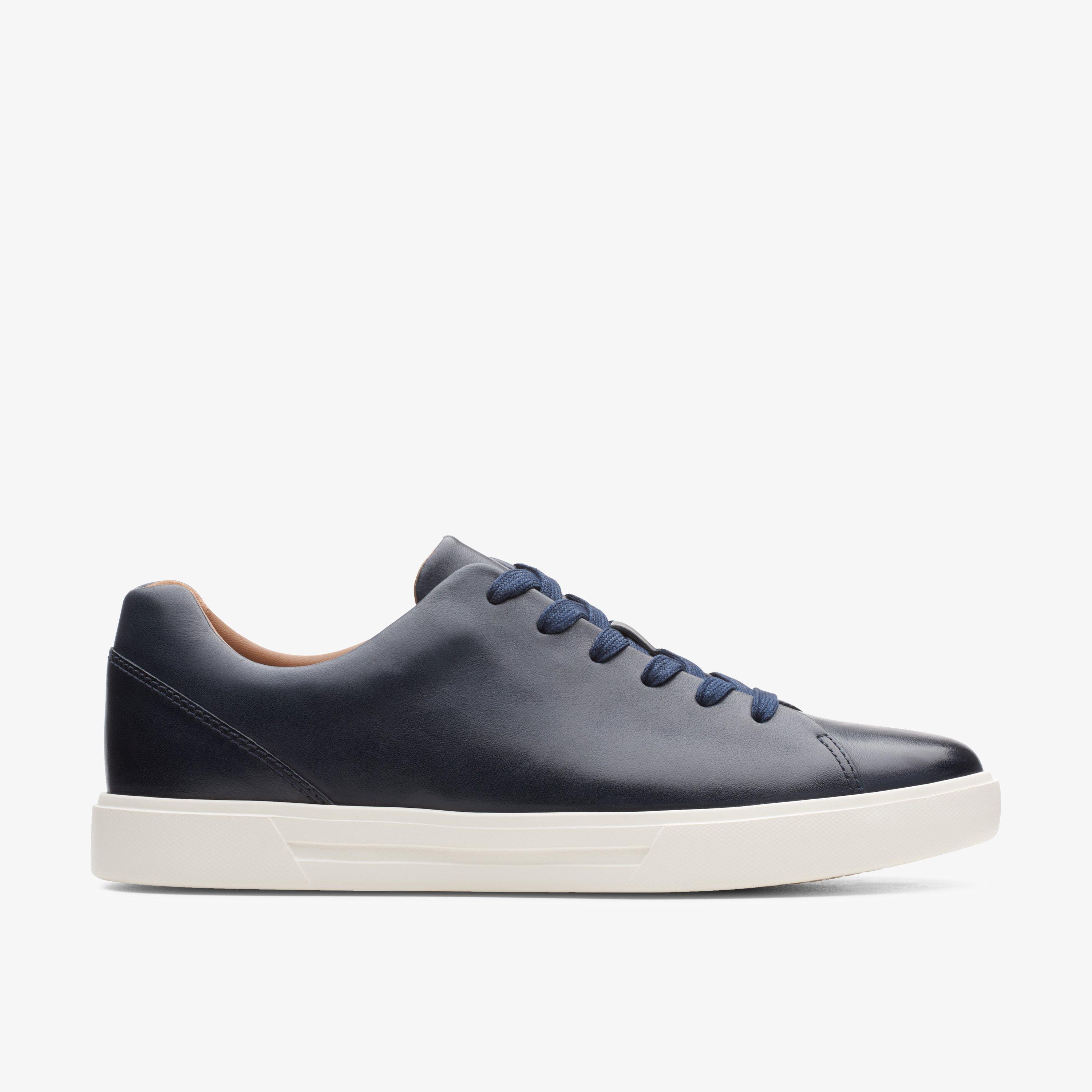 Mens Un Costa Lace Navy Leather Trainers Clarks