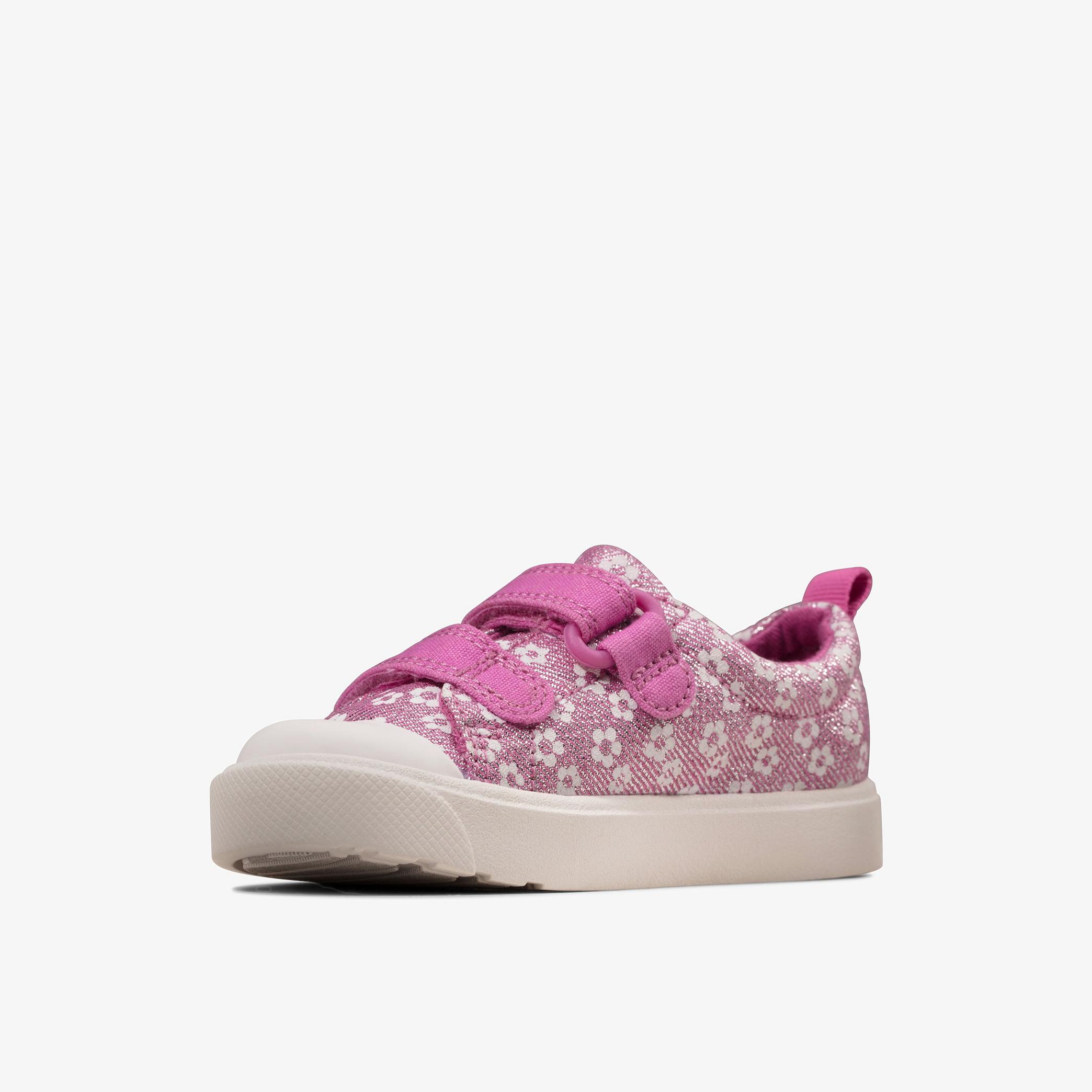GIRLS City Bright Toddler Pink Floral Canvas | Clarks Outlet