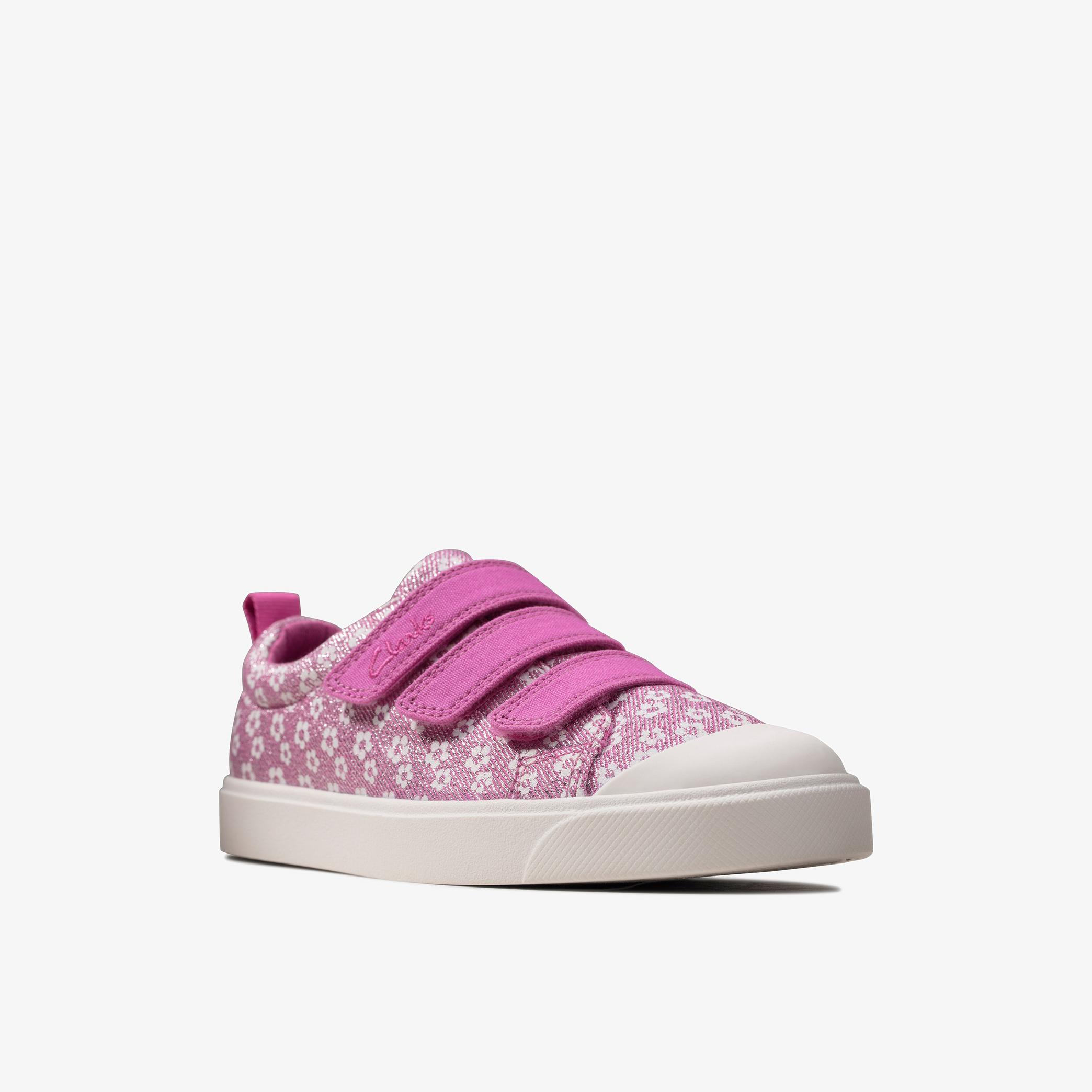 GIRLS City Vibe Kid Pink Floral Canvas | Clarks Outlet