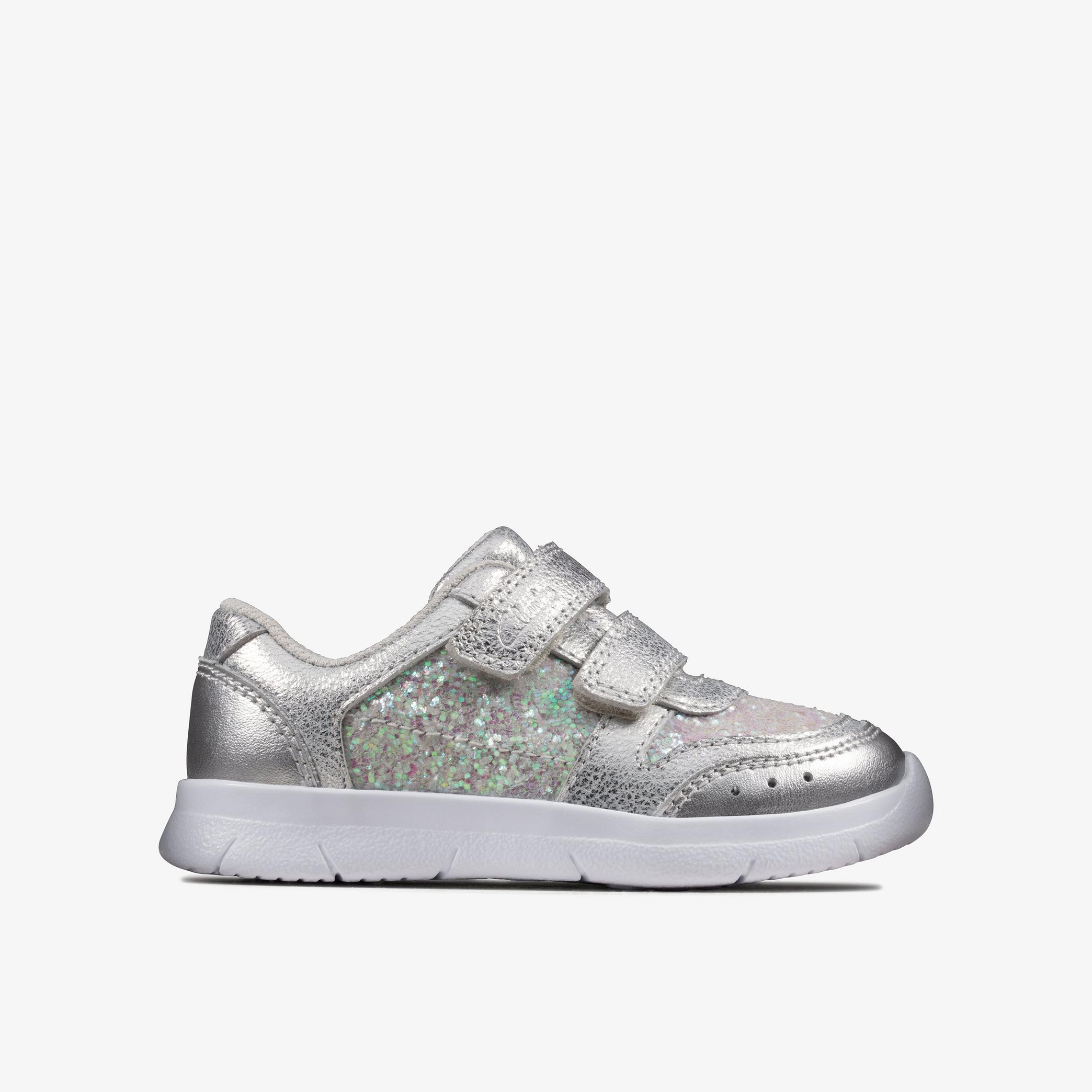 Ath Sonar Toddler Silver Leather Trainers, view 1 of 6
