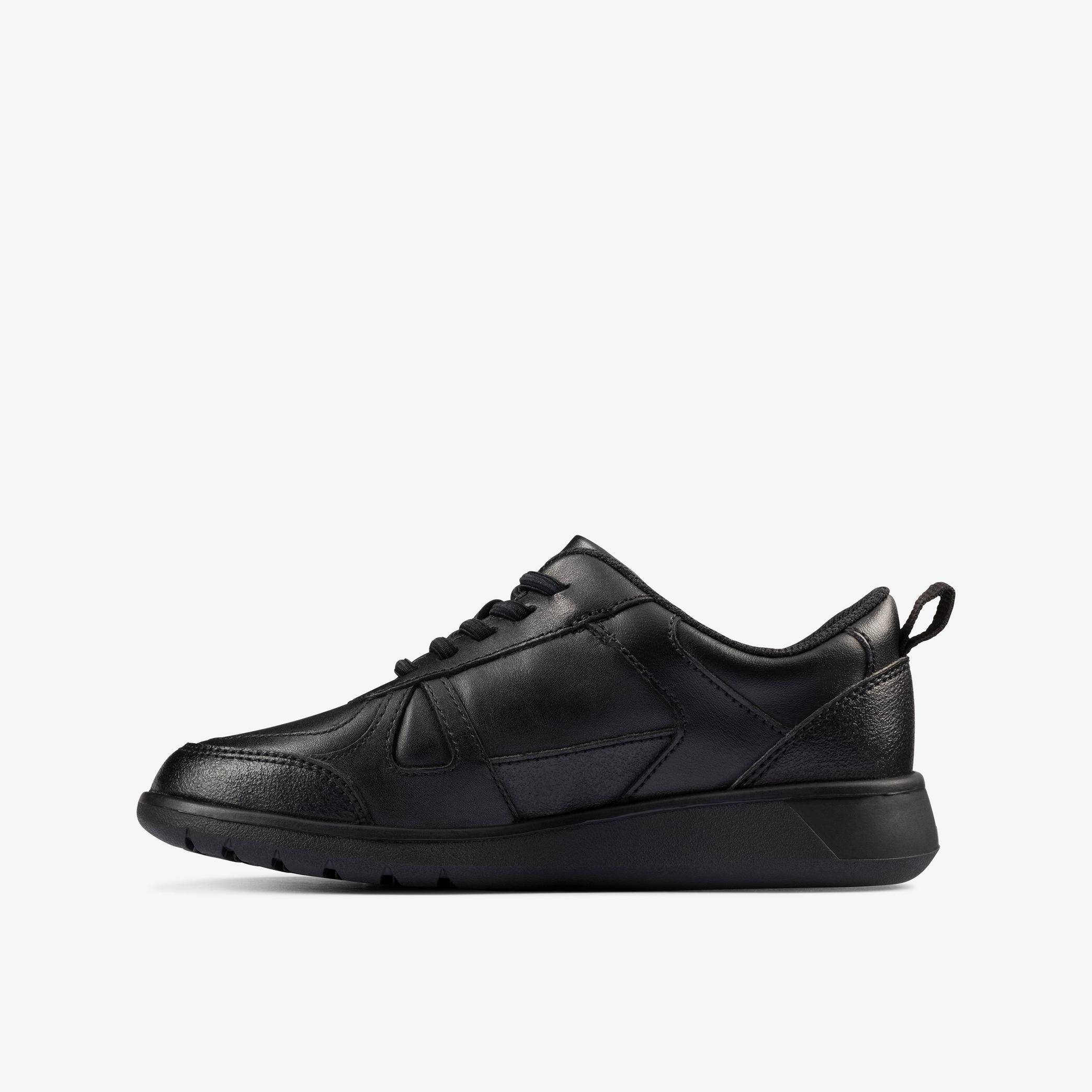 Scape Track Kid Black Leather Shoes, view 2 of 6
