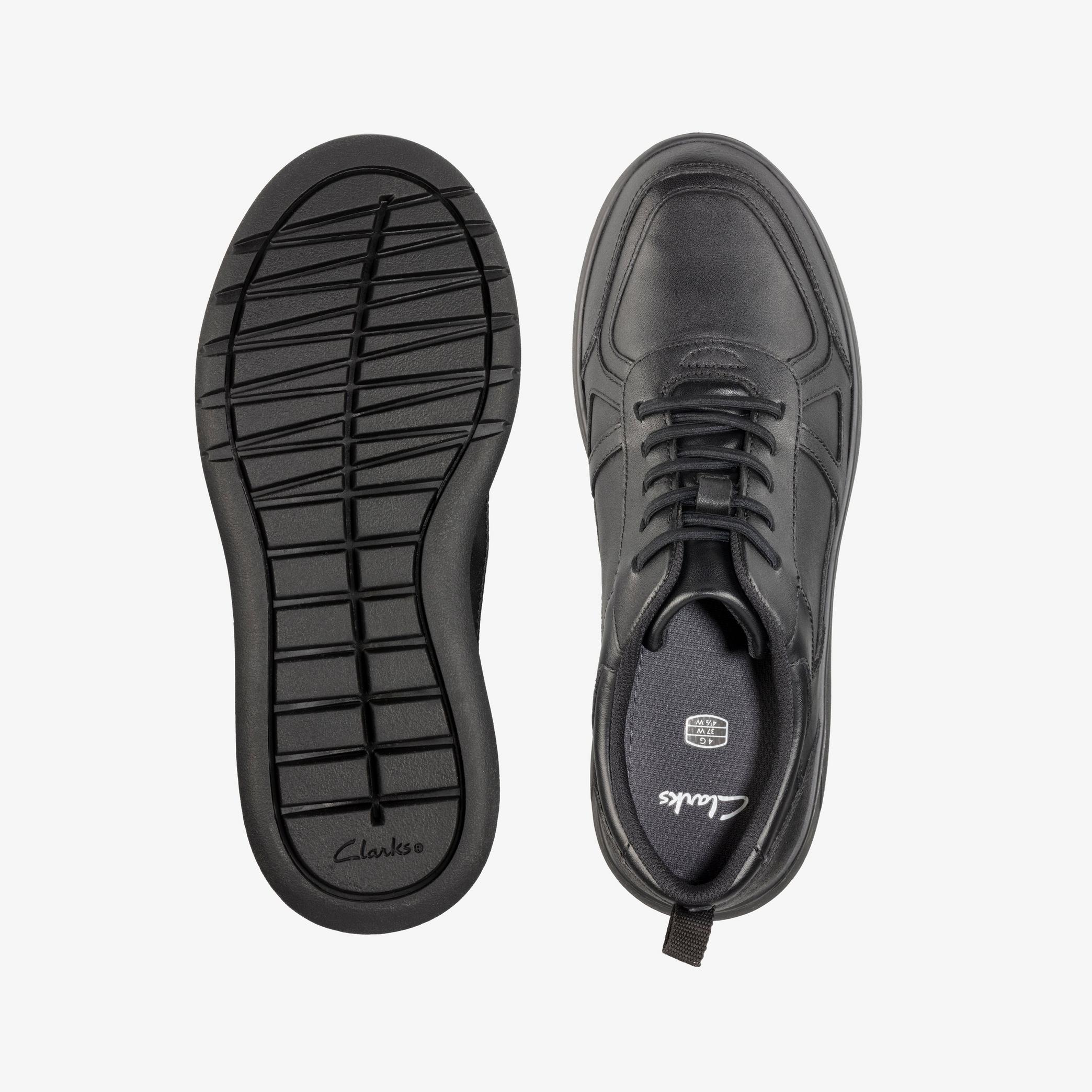 BOYS Scape Track Youth Black Leather Shoes | Clarks Outlet