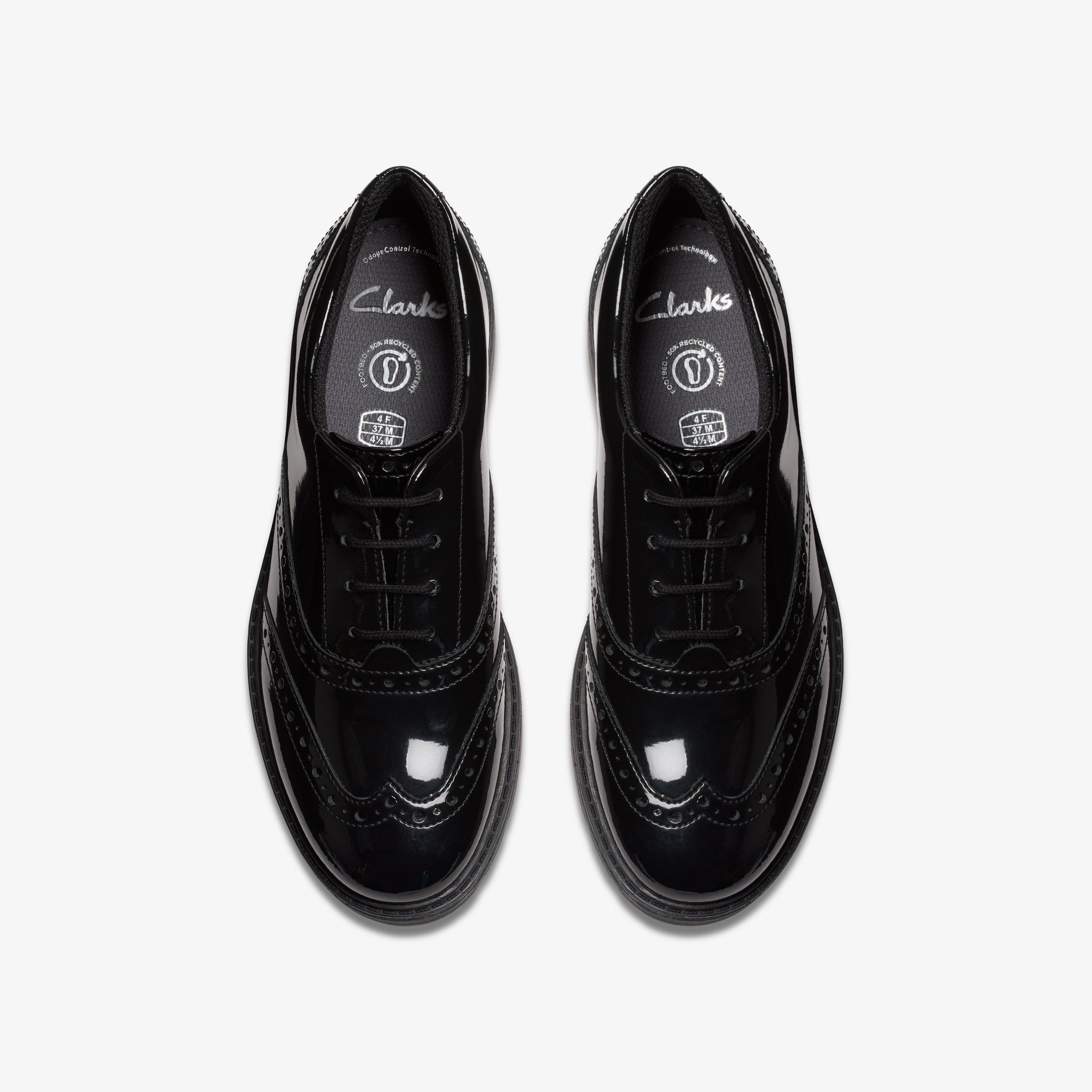 Girls Loxham Brogue Youth Black Patent Brogues | Clarks UK