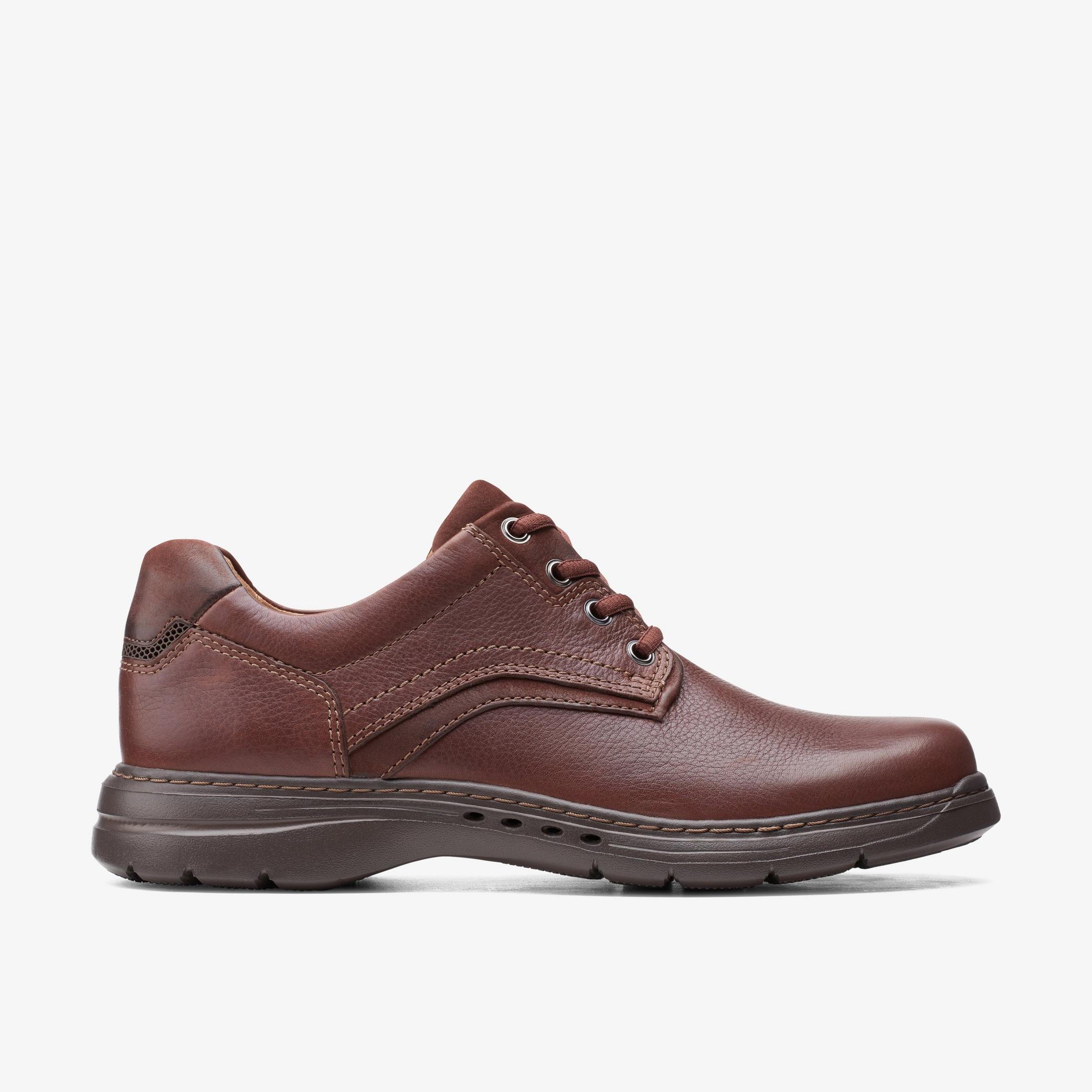 Men Un Brawley Pace Mahogany Tumbled Leather Shoes | Clarks US
