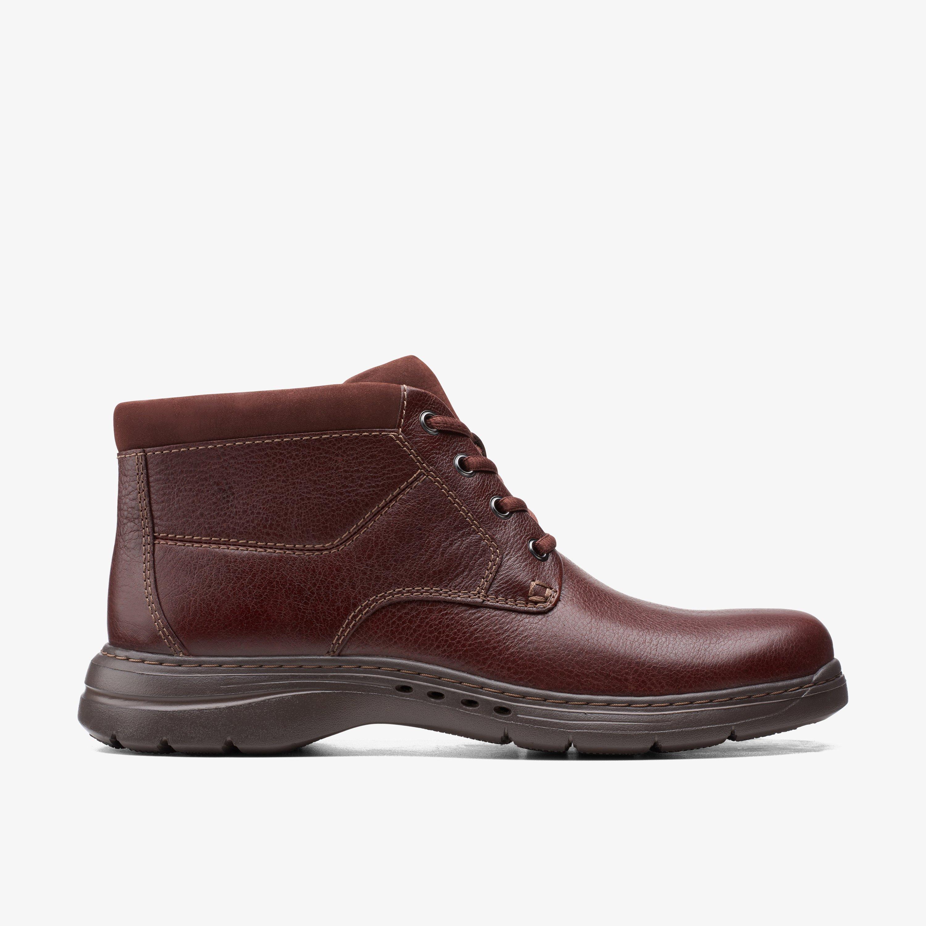 Mens Un Brawley Up Mahogany Leather Boots | Clarks Outlet