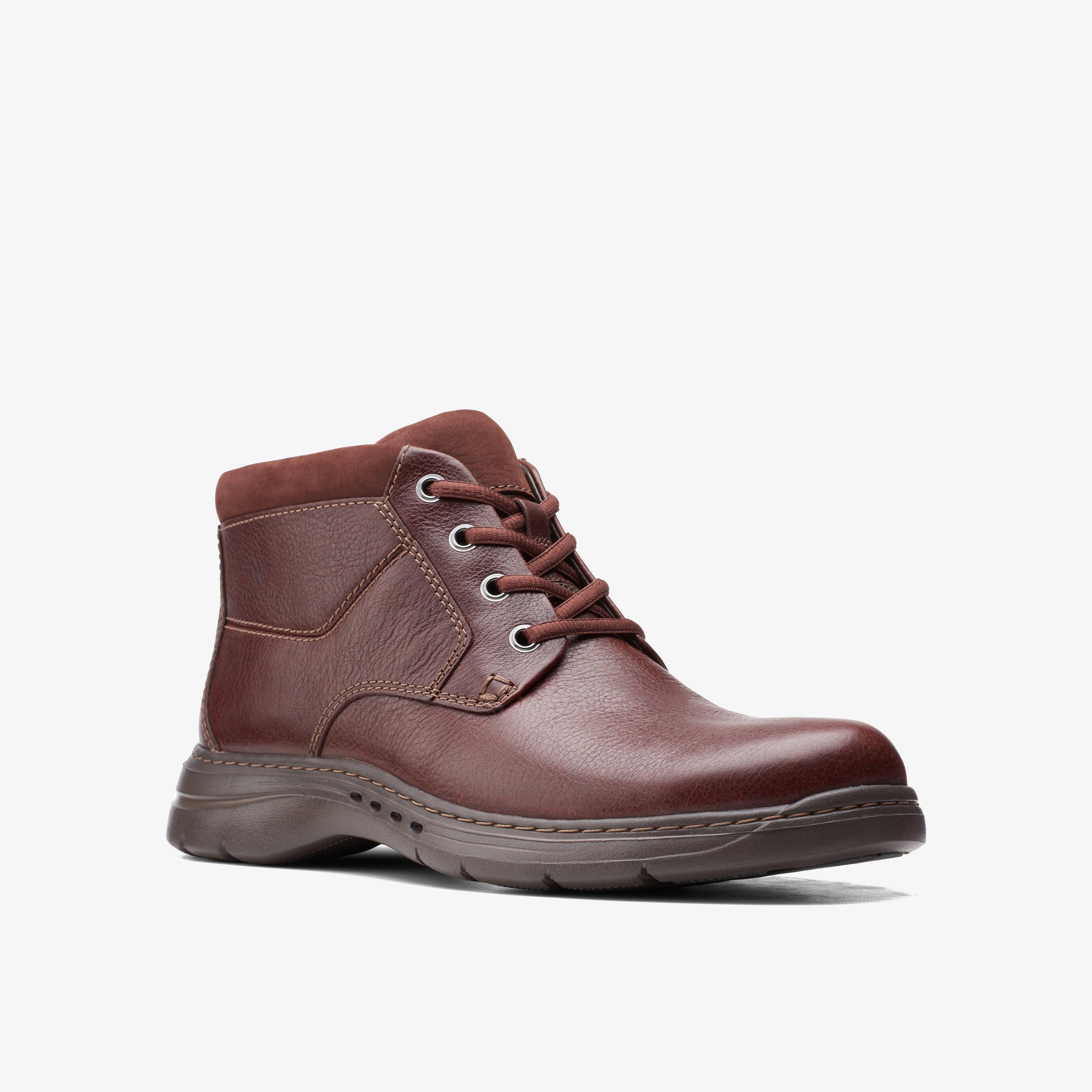 Mens Un Brawley Up Mahogany Leather Boots Clarks Outlet