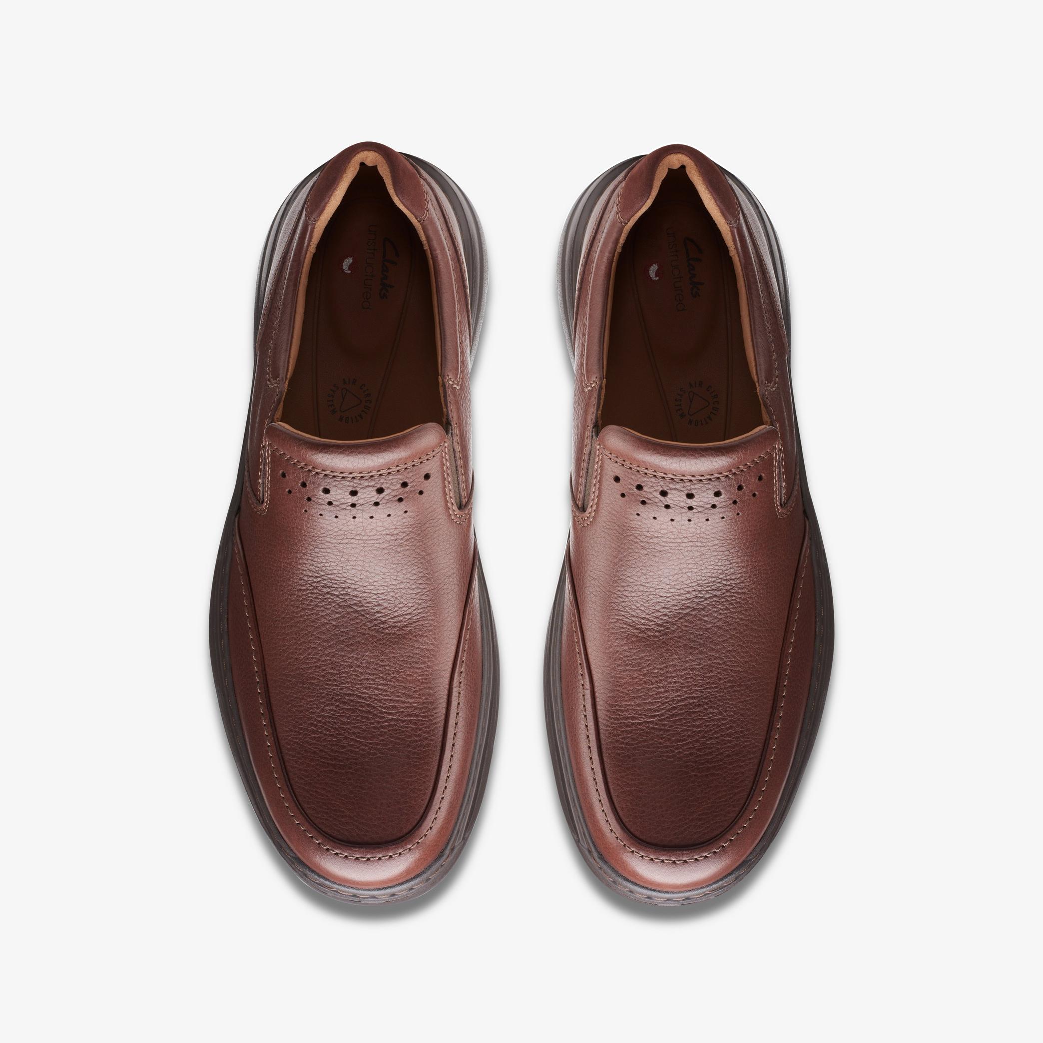 Un Brawley Step Mahogany Leather Loafers, view 6 of 6