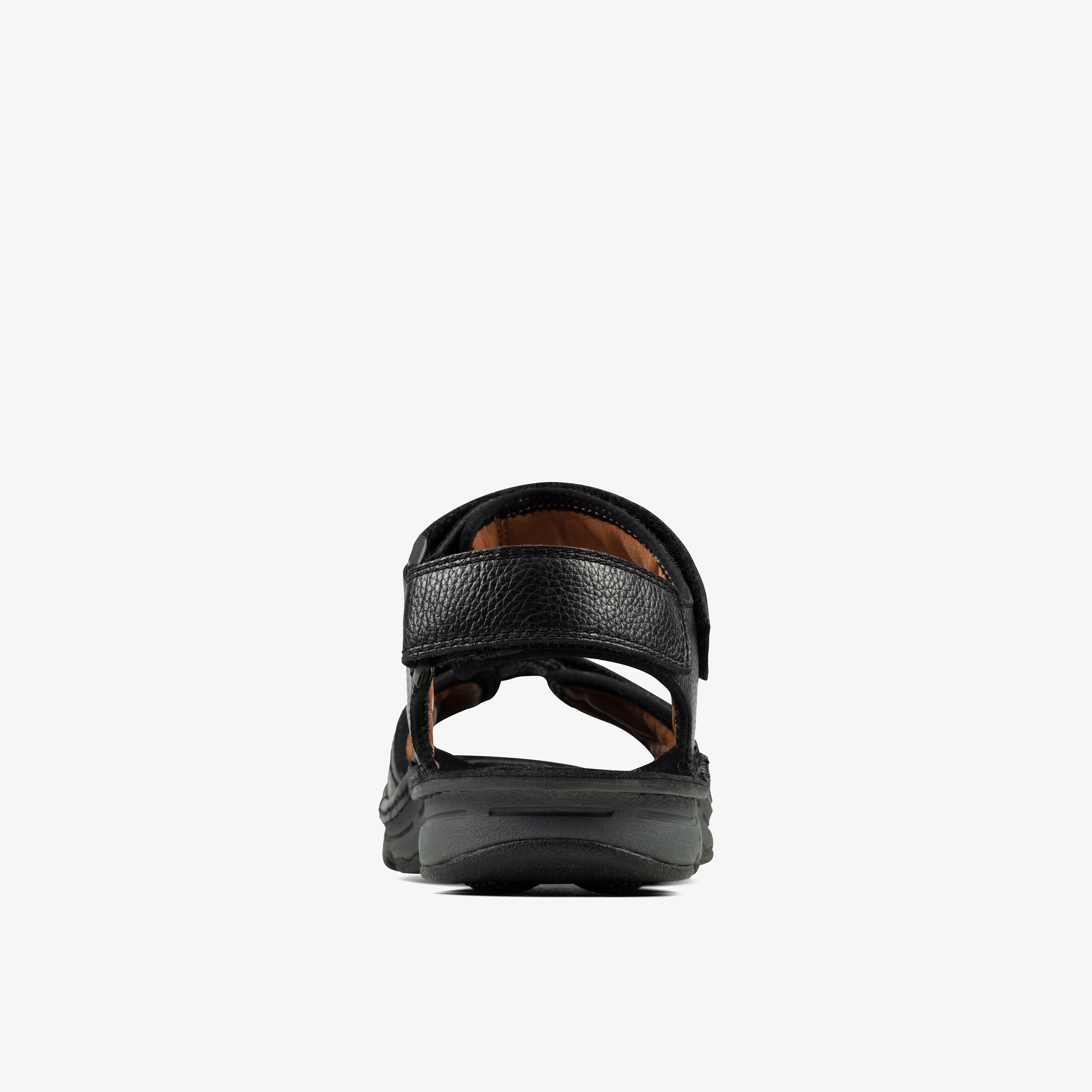 Mens ATL Part Black Flat Sandals Clarks Outlet