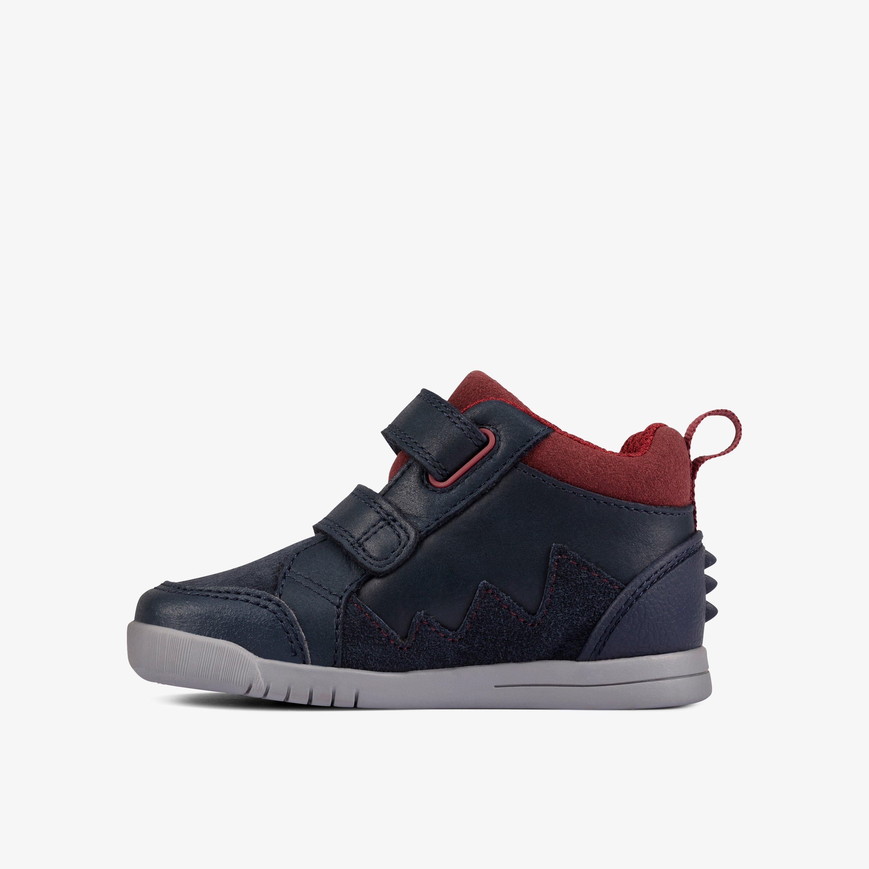 Rex Park Toddler Navy Leather Ankle Boots High Tops Riptape, view 2 of 6