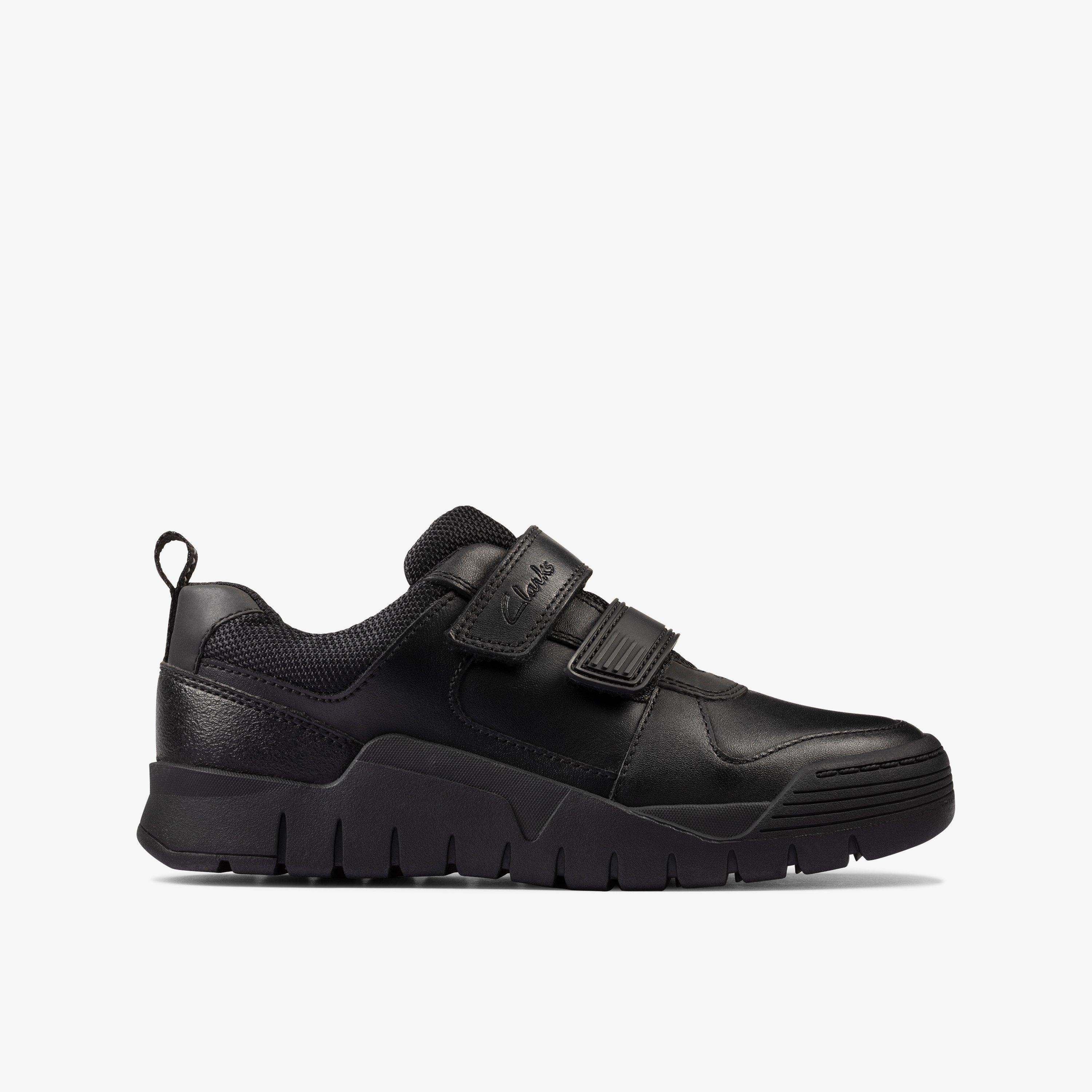 Clarks kids black shoes online