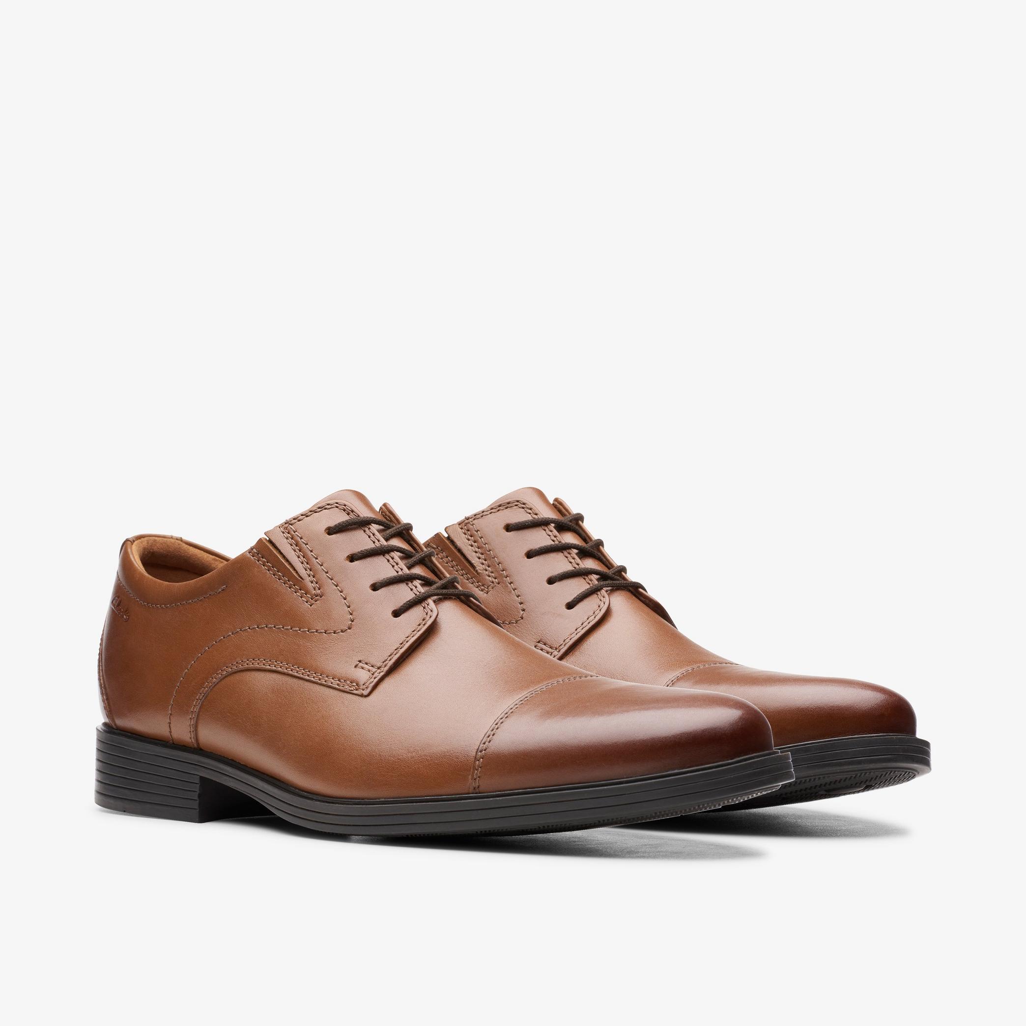 Whiddon Cap Dark Tan Leather Oxford Shoes, view 4 of 6