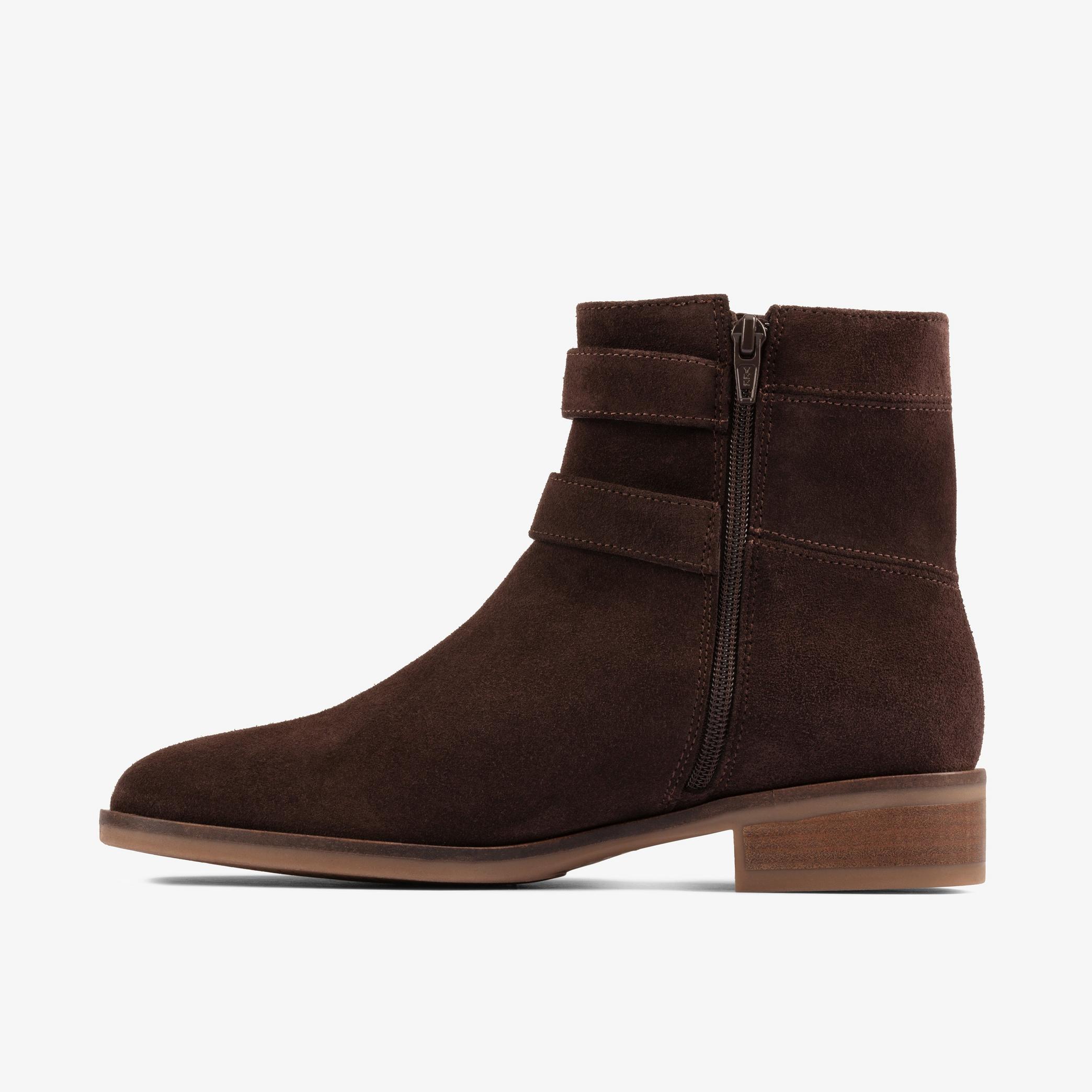 Pure Mid Dark Brown Suede Boots, view 2 of 6