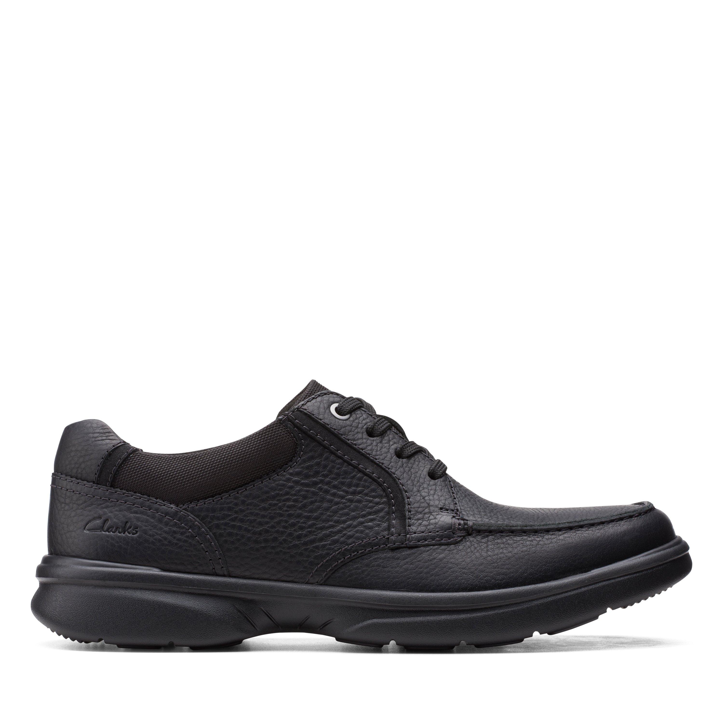 Clarks Mens Bradley Vibe Black Leather Casual Shoes | eBay display picture 3