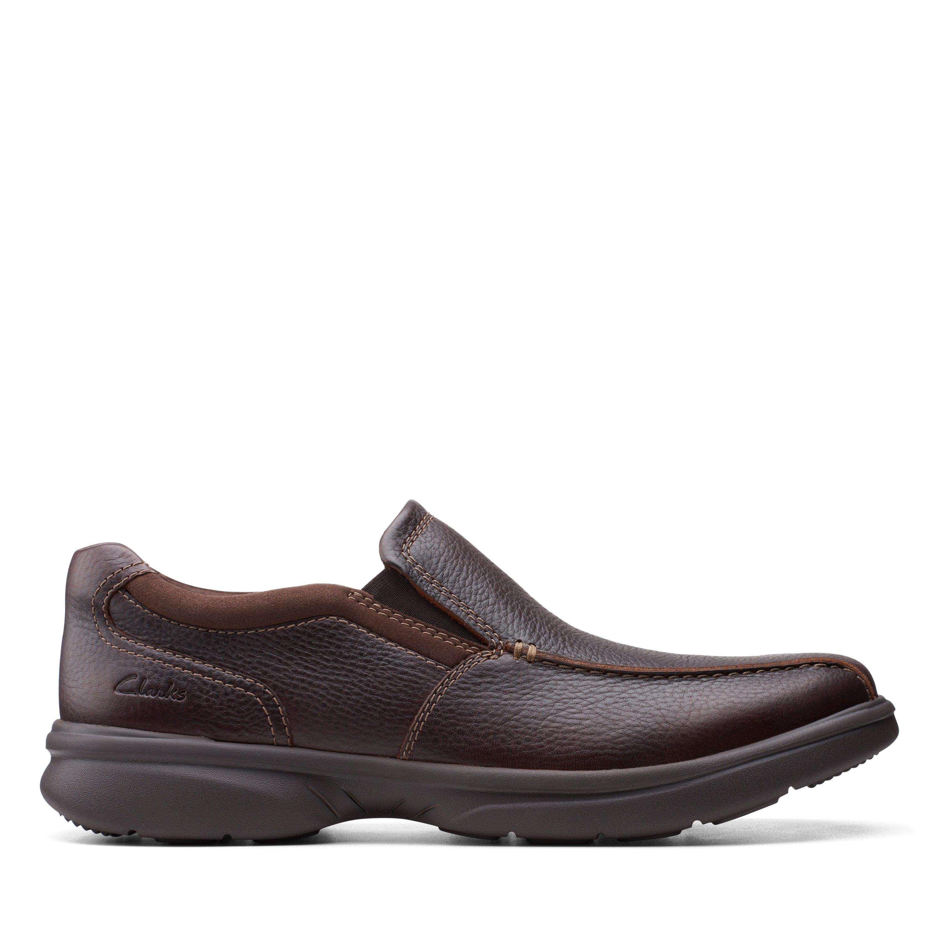 Clarks Mens Bradley Step Brown Leather Casual Shoes | eBay