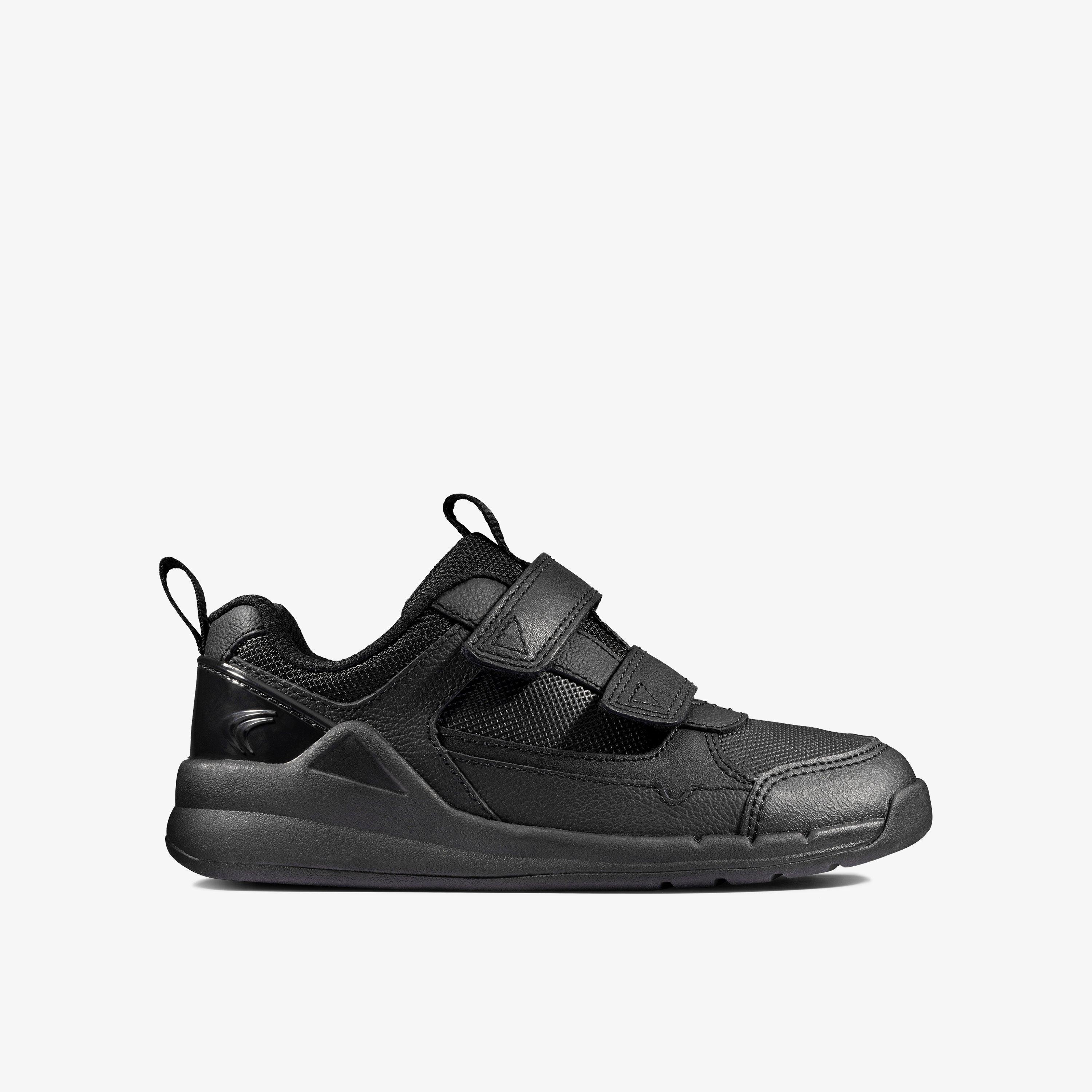 Boys Orbit Sprint Toddler Black Leather Trainers | Clarks UK