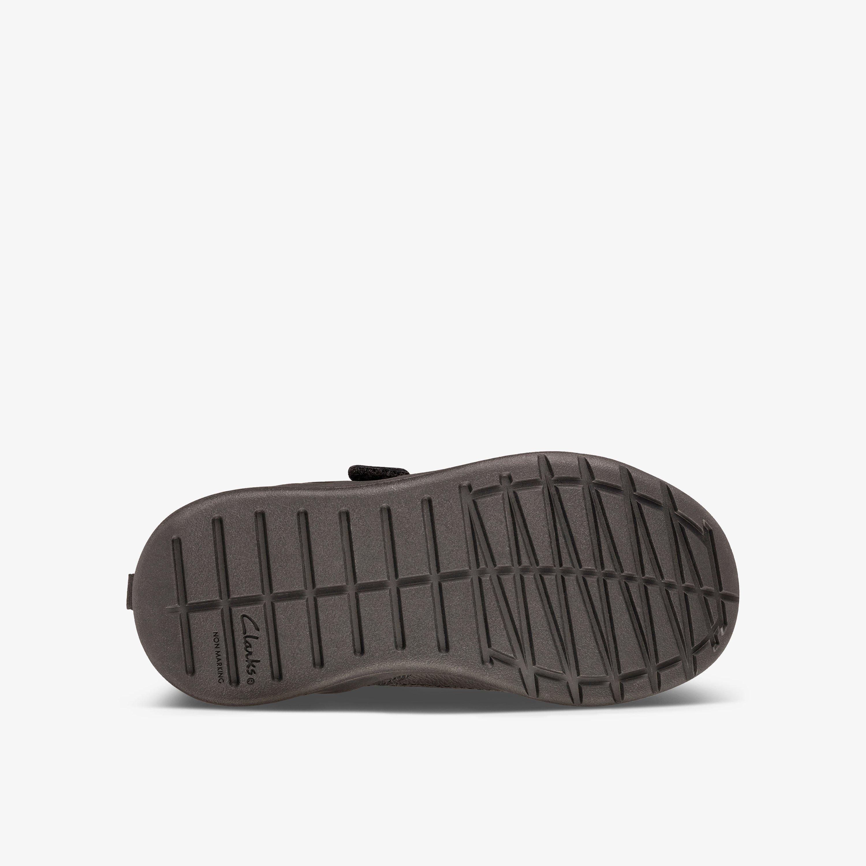 Orbit Sprint Toddler Black Leather Riptape School Shoes, view 3 of 6