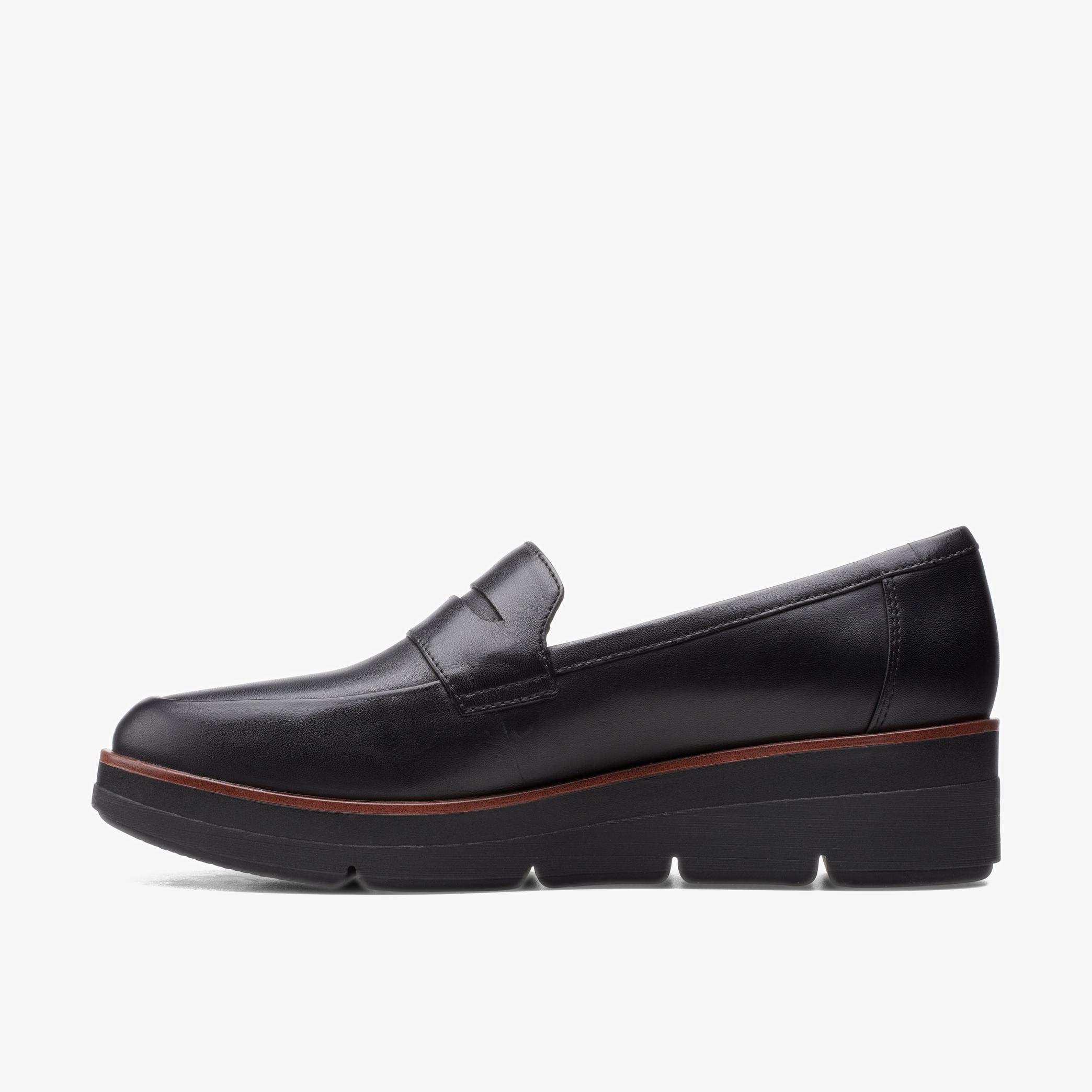 Shaylin Step Black Leather Loafers, view 2 of 6