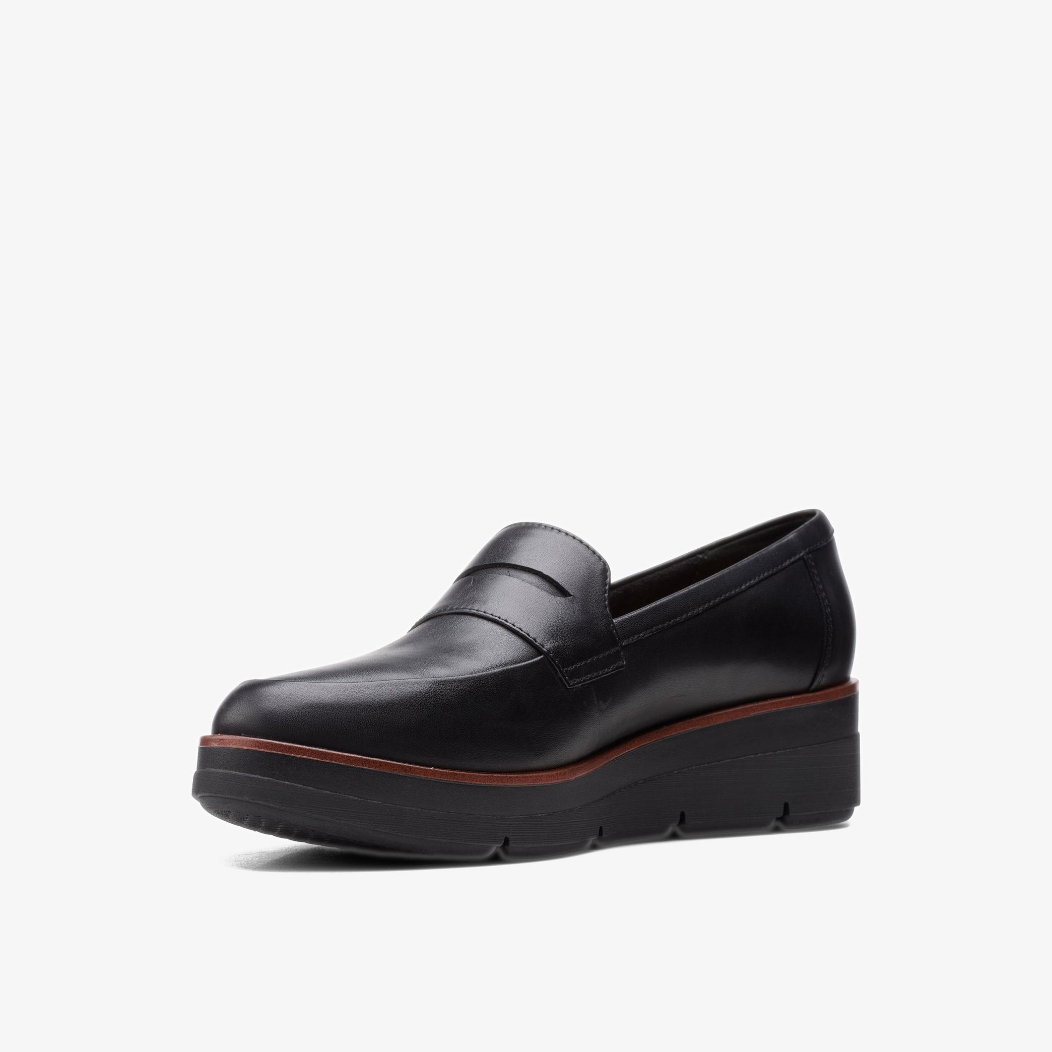 Shaylin Step Black Leather Loafers, view 4 of 6