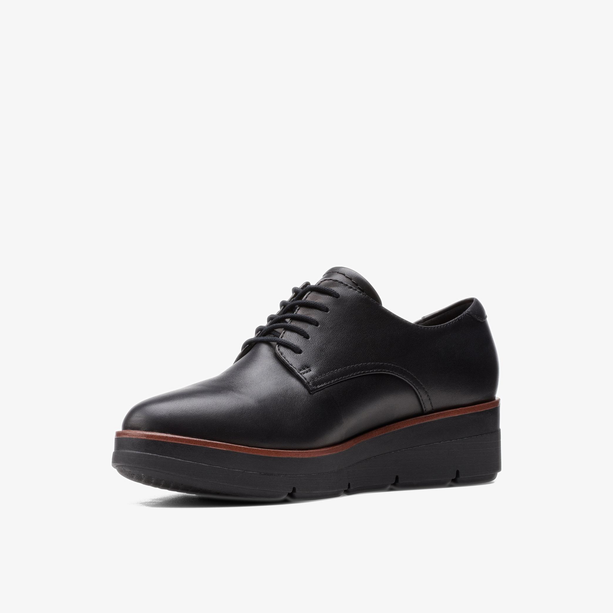 WOMENS Shaylin Lace Black Leather Shoes | Clarks Outlet