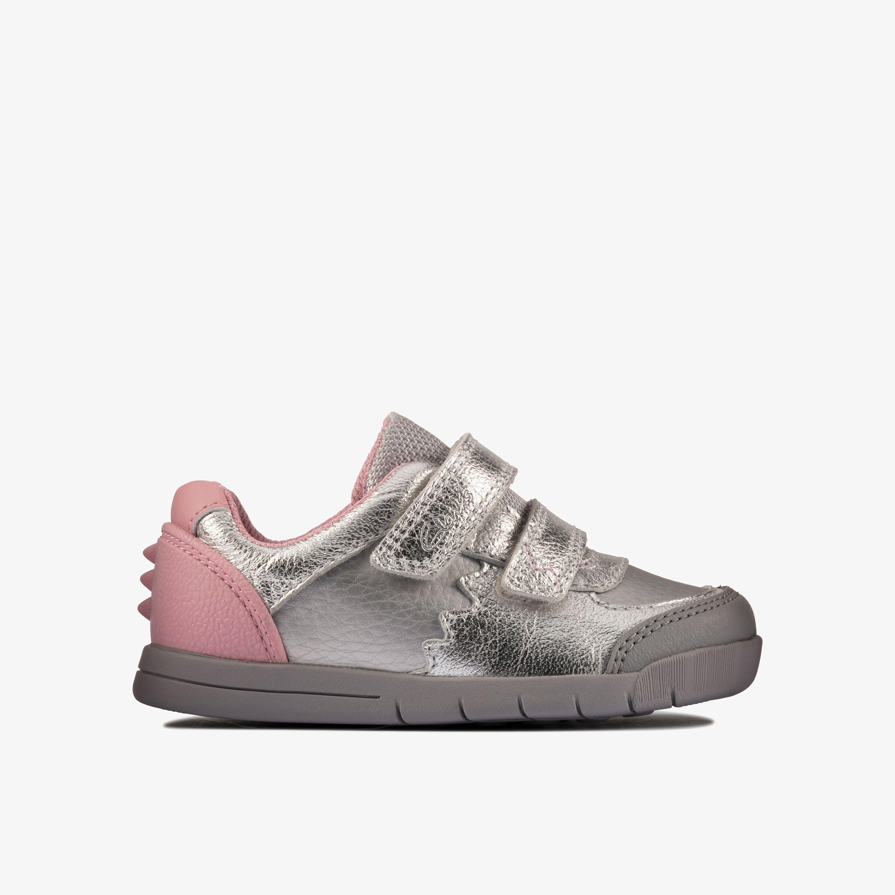 GIRLS Rex Quest Toddler Silver Leather Shoes | Clarks Outlet