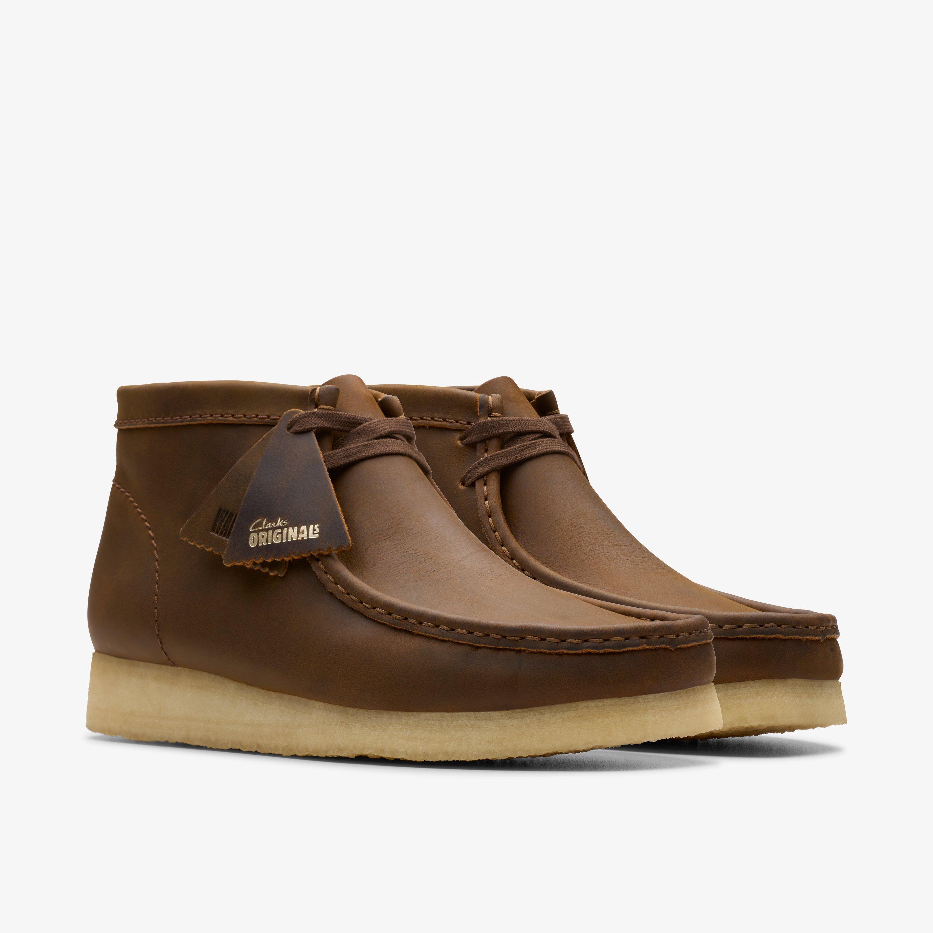 thumbnail image 2 of Clarks Men's Wallabee Shoes – White Suede Moccasin Style, Casual Dress Footwear 2 of 6